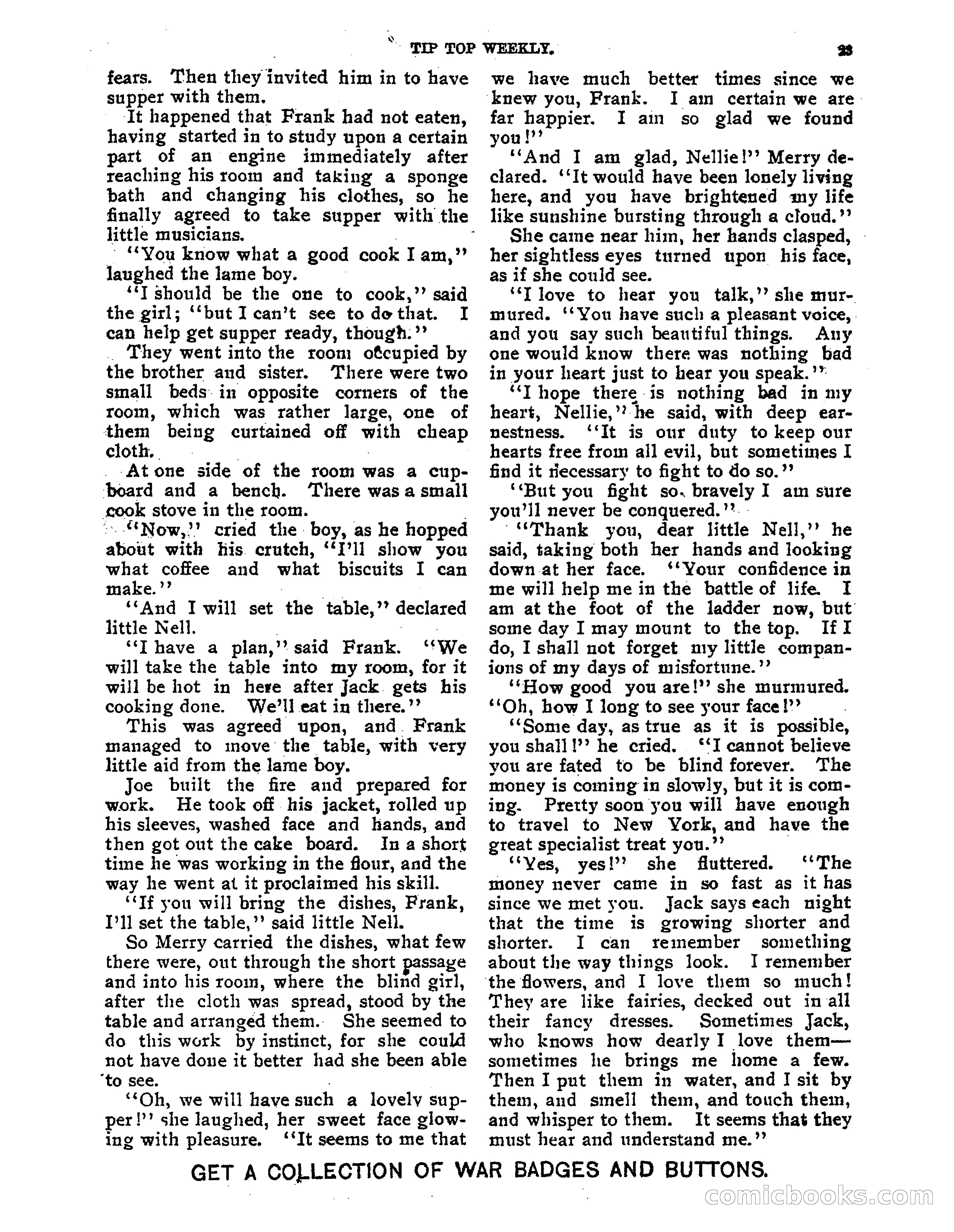 Tip Top Weekly No. 118: Frank Merriwell, Engine Wiper — page 25 of 35