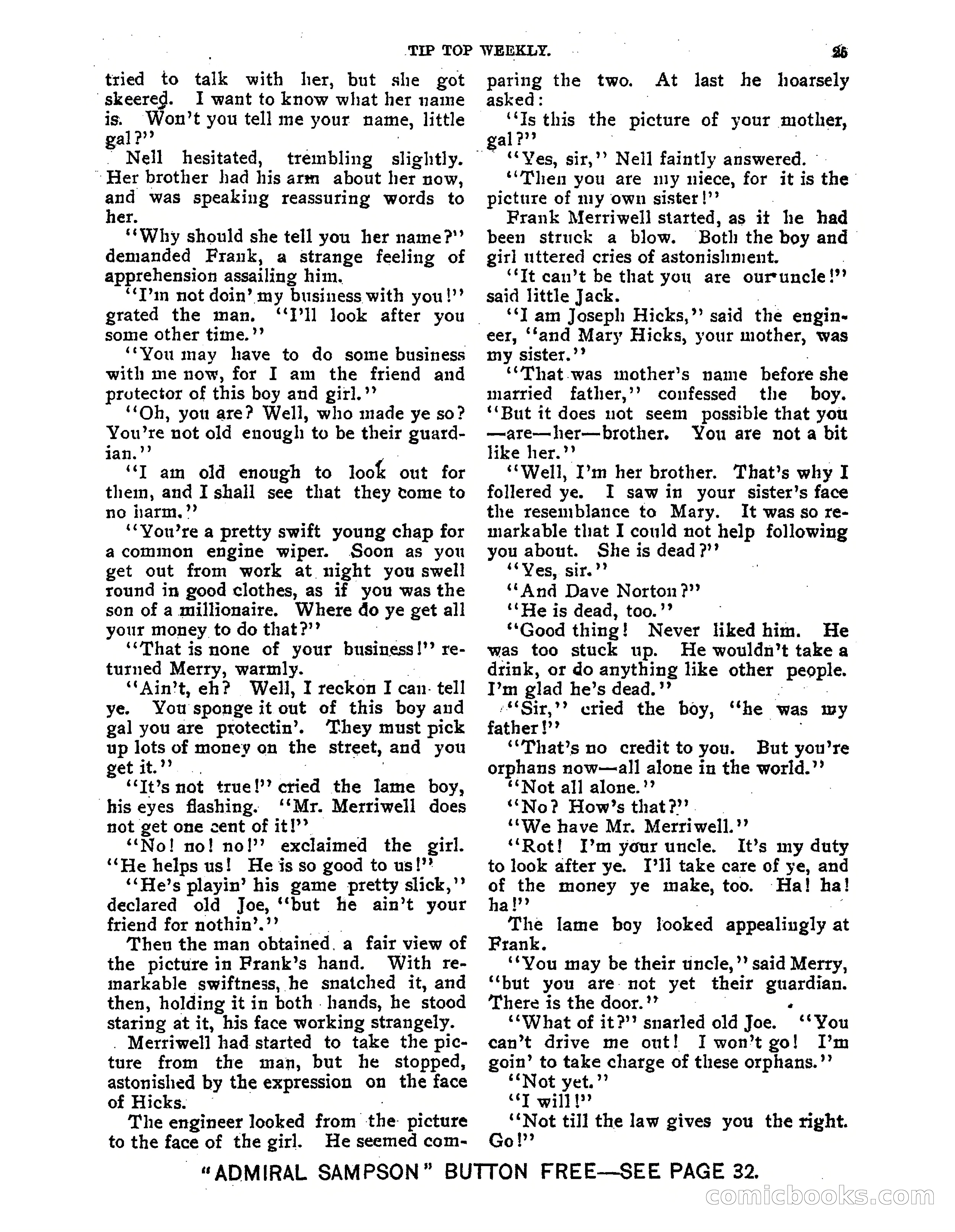 Tip Top Weekly No. 118: Frank Merriwell, Engine Wiper — page 27 of 35