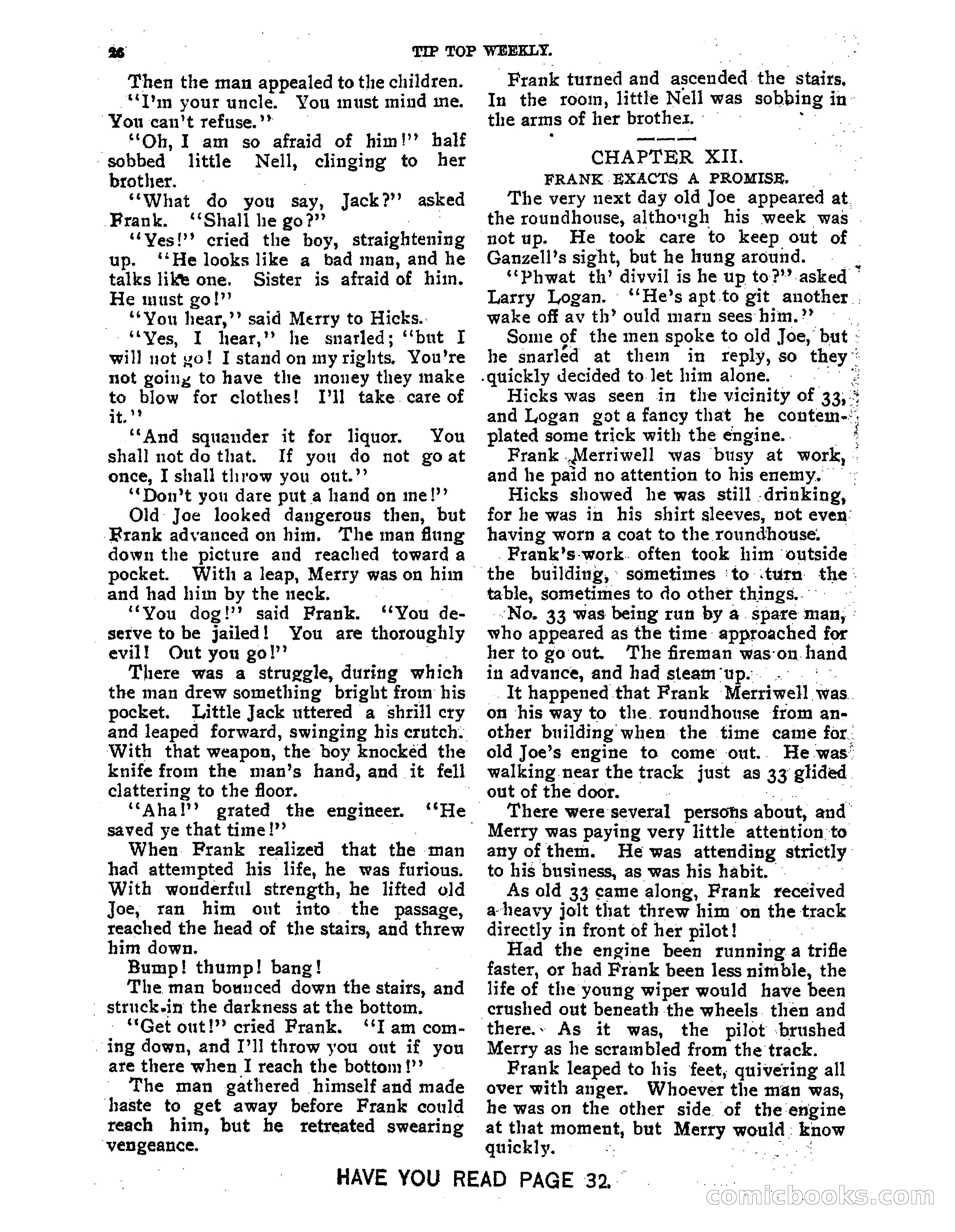 Tip Top Weekly No. 118: Frank Merriwell, Engine Wiper — page 28 of 35