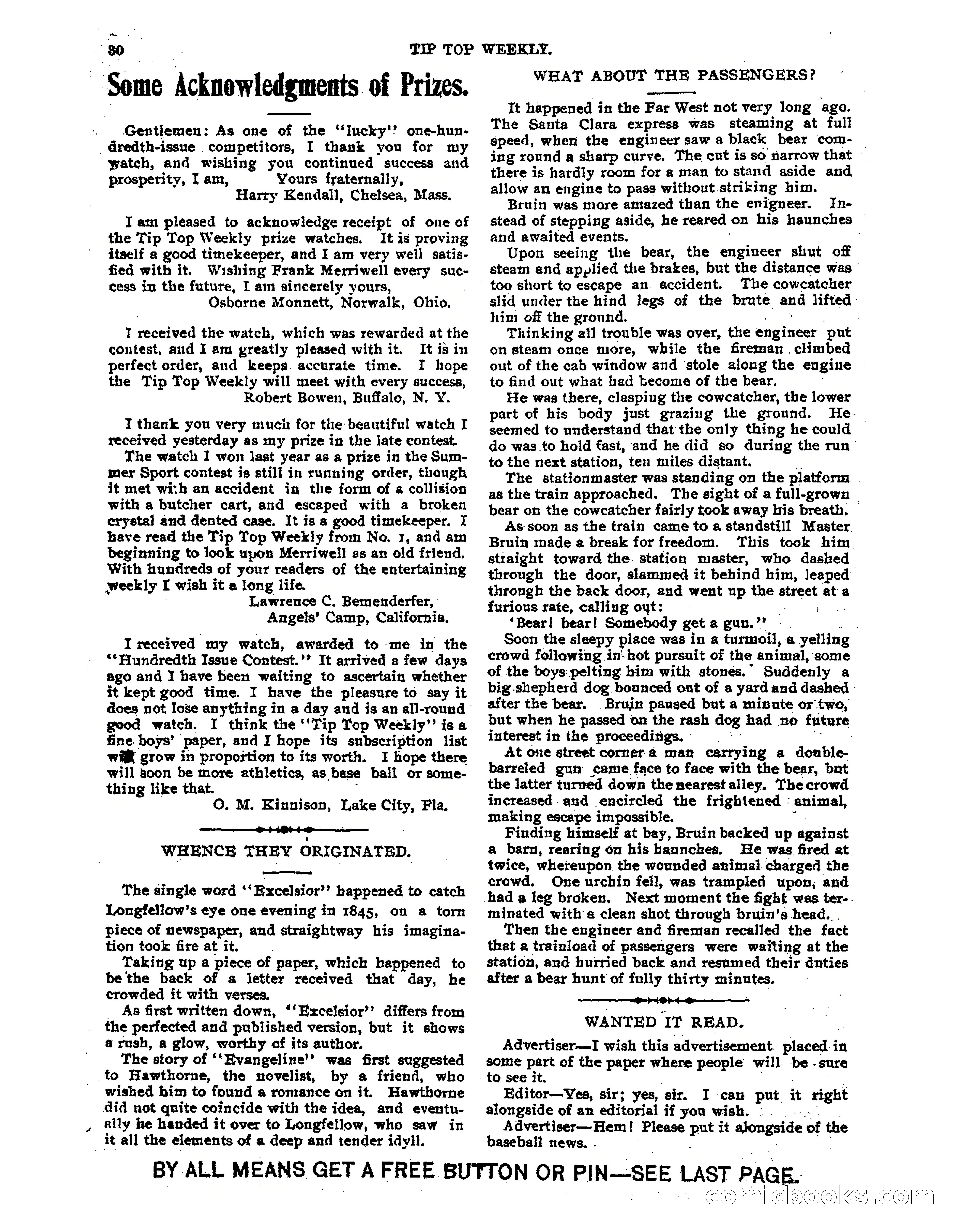 Tip Top Weekly No. 118: Frank Merriwell, Engine Wiper — page 32 of 35