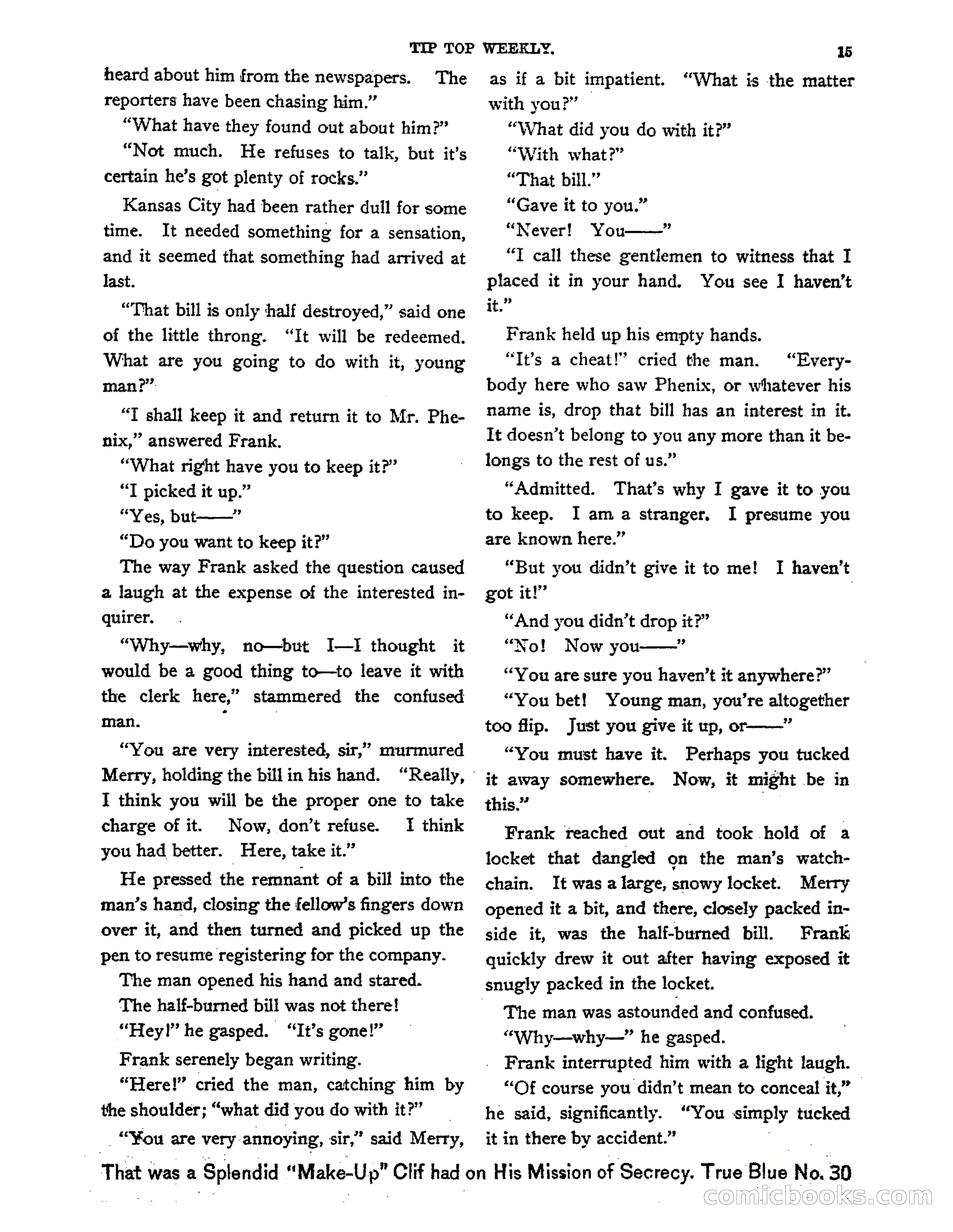 Tip Top Weekly No. 139: Frank Merriwell's Father — page 17 of 35