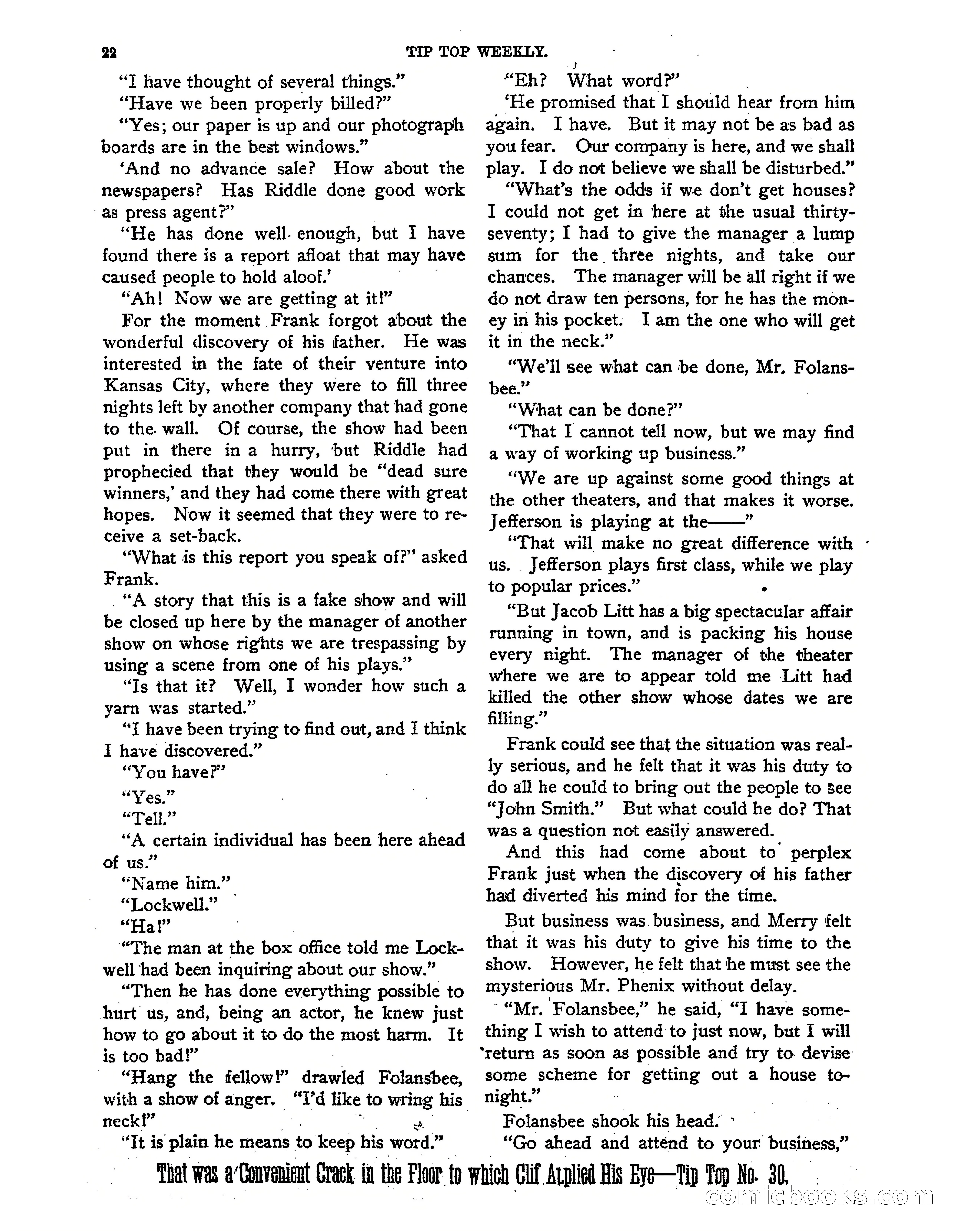 Tip Top Weekly No. 139: Frank Merriwell's Father — page 24 of 35