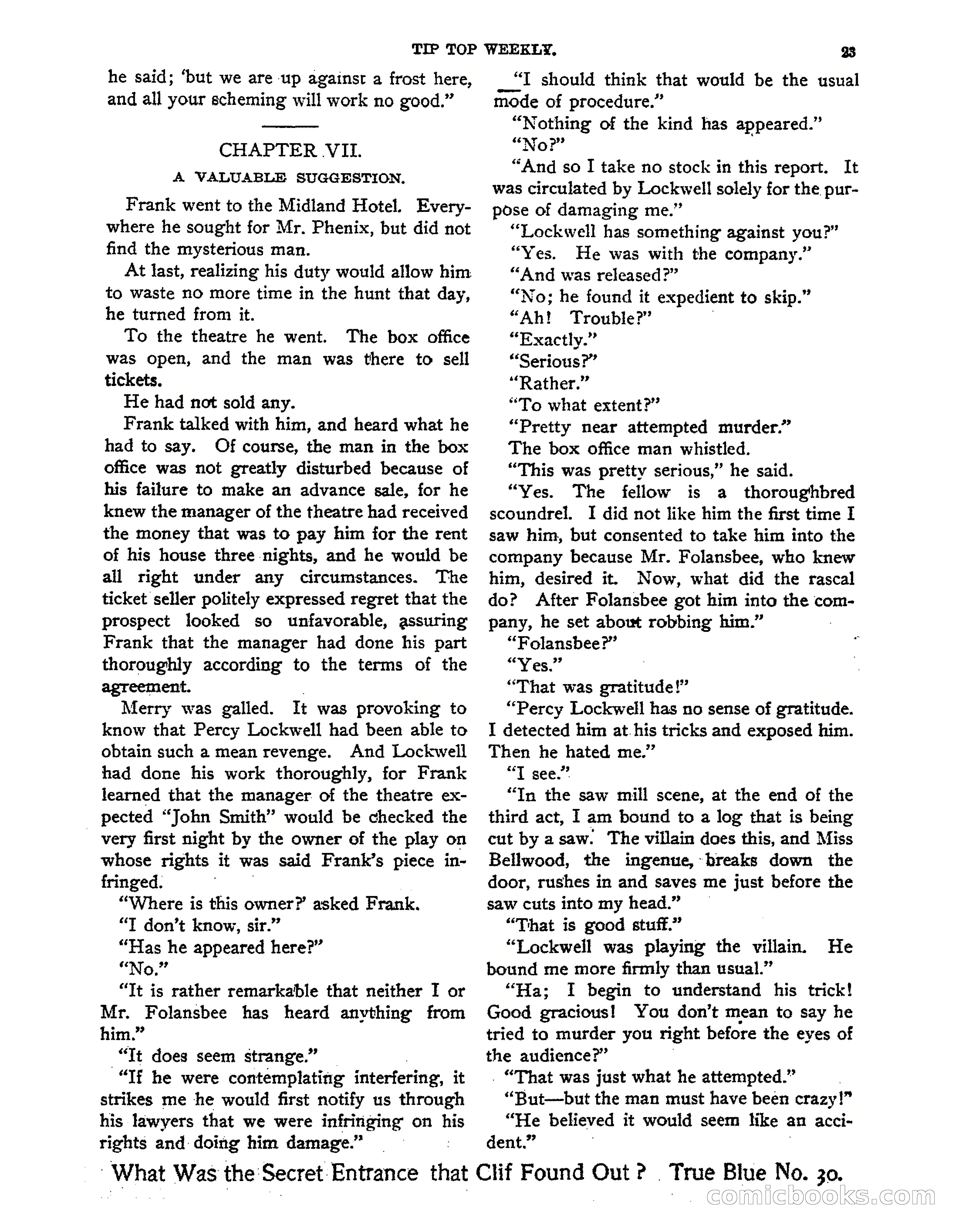 Tip Top Weekly No. 139: Frank Merriwell's Father — page 25 of 35