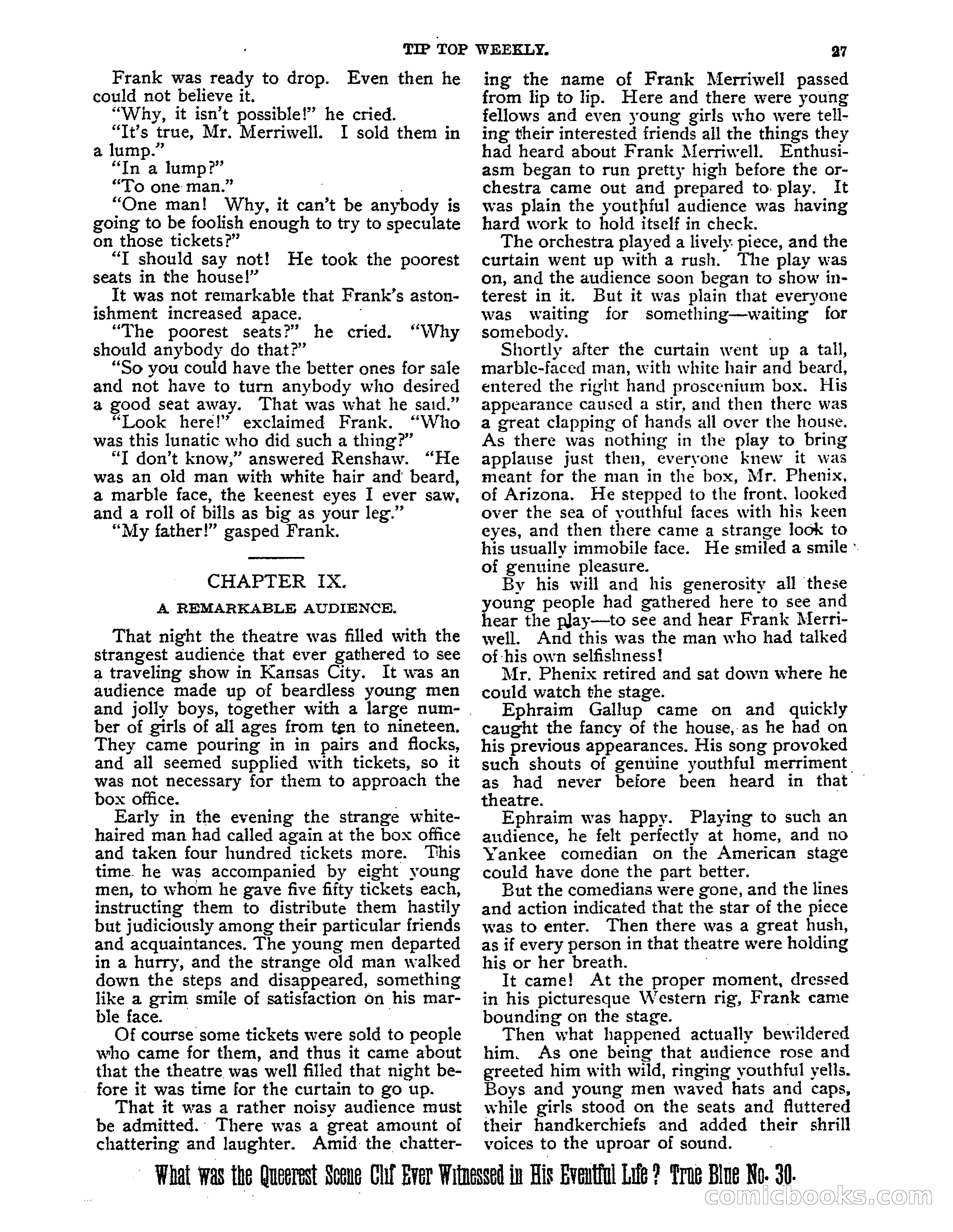 Tip Top Weekly No. 139: Frank Merriwell's Father — page 29 of 35