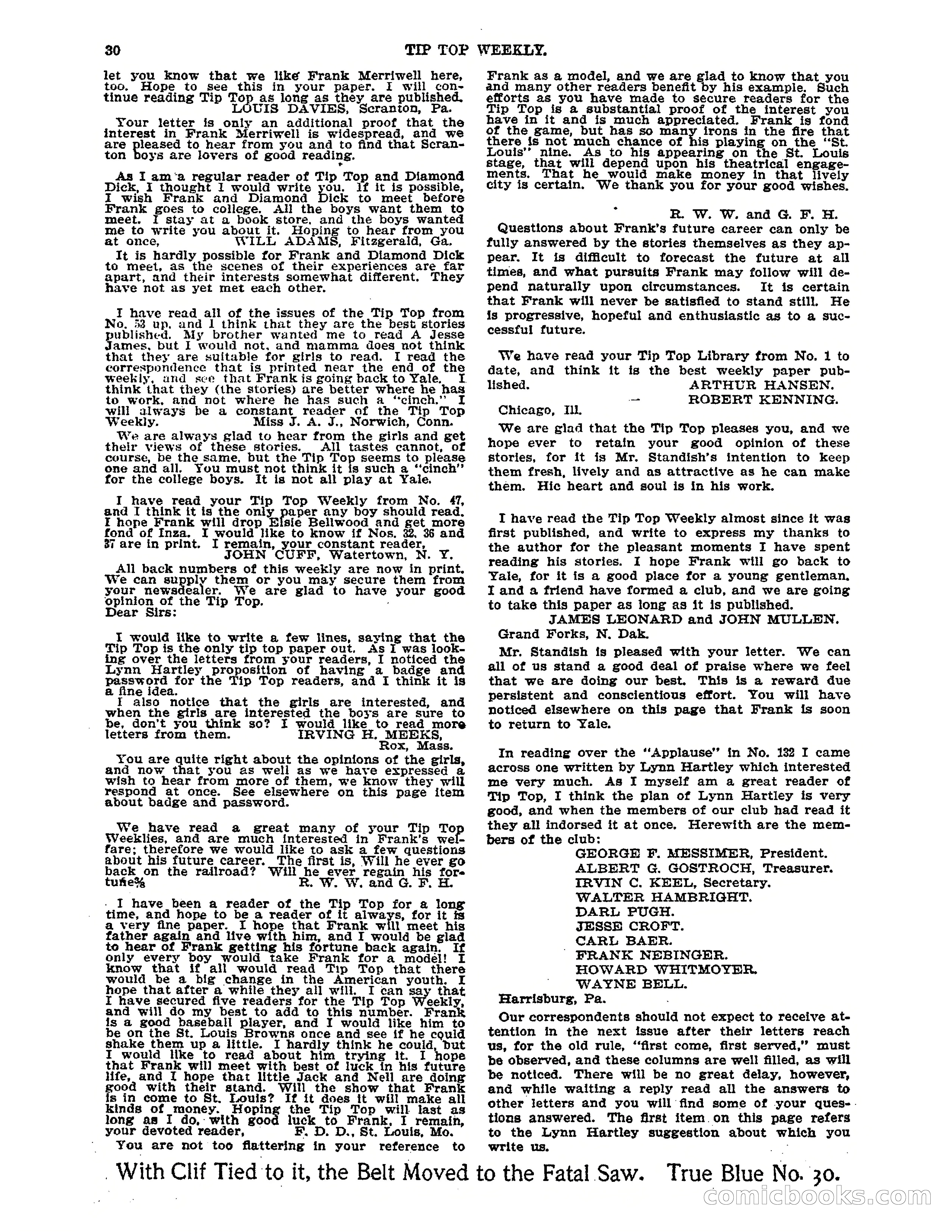 Tip Top Weekly No. 139: Frank Merriwell's Father — page 32 of 35