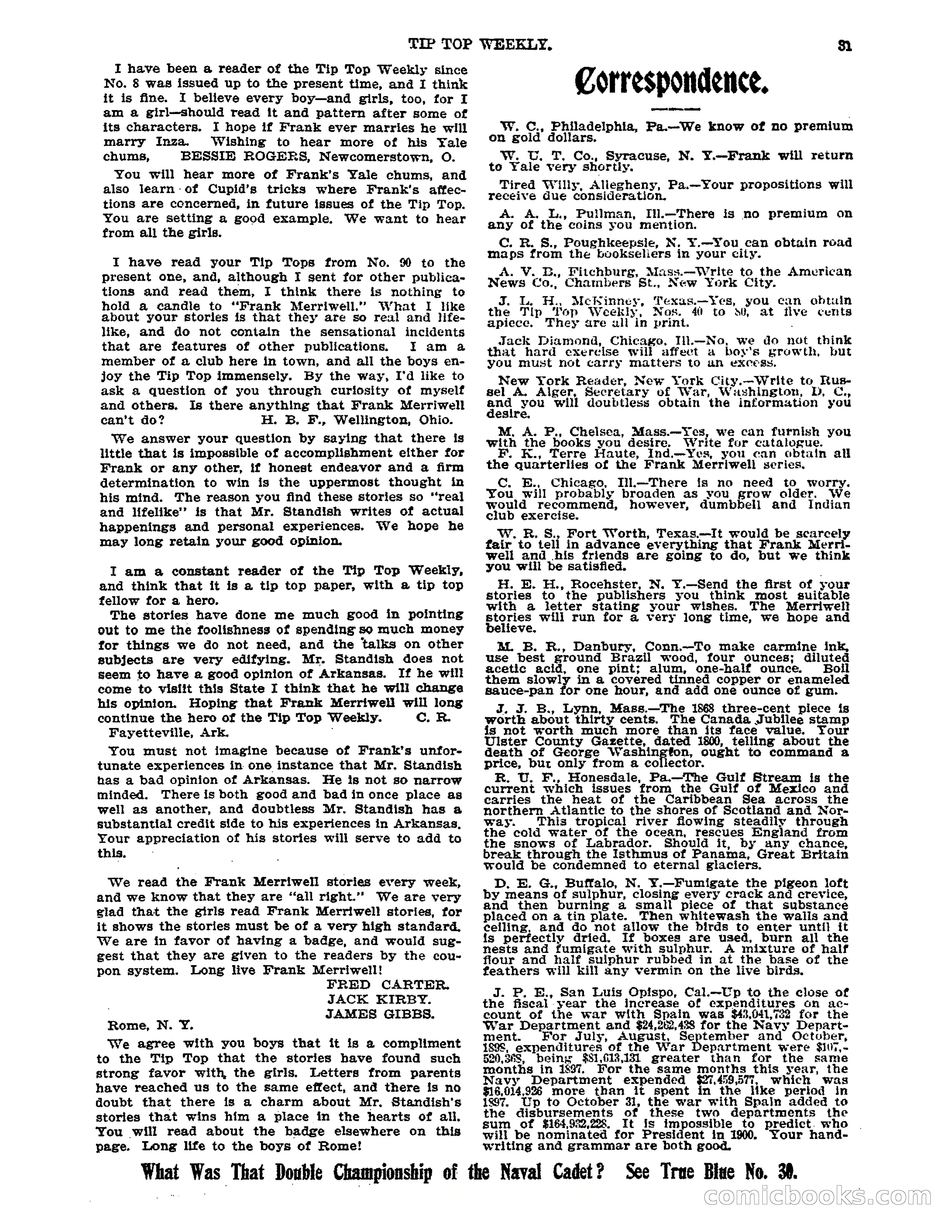 Tip Top Weekly No. 139: Frank Merriwell's Father — page 33 of 35