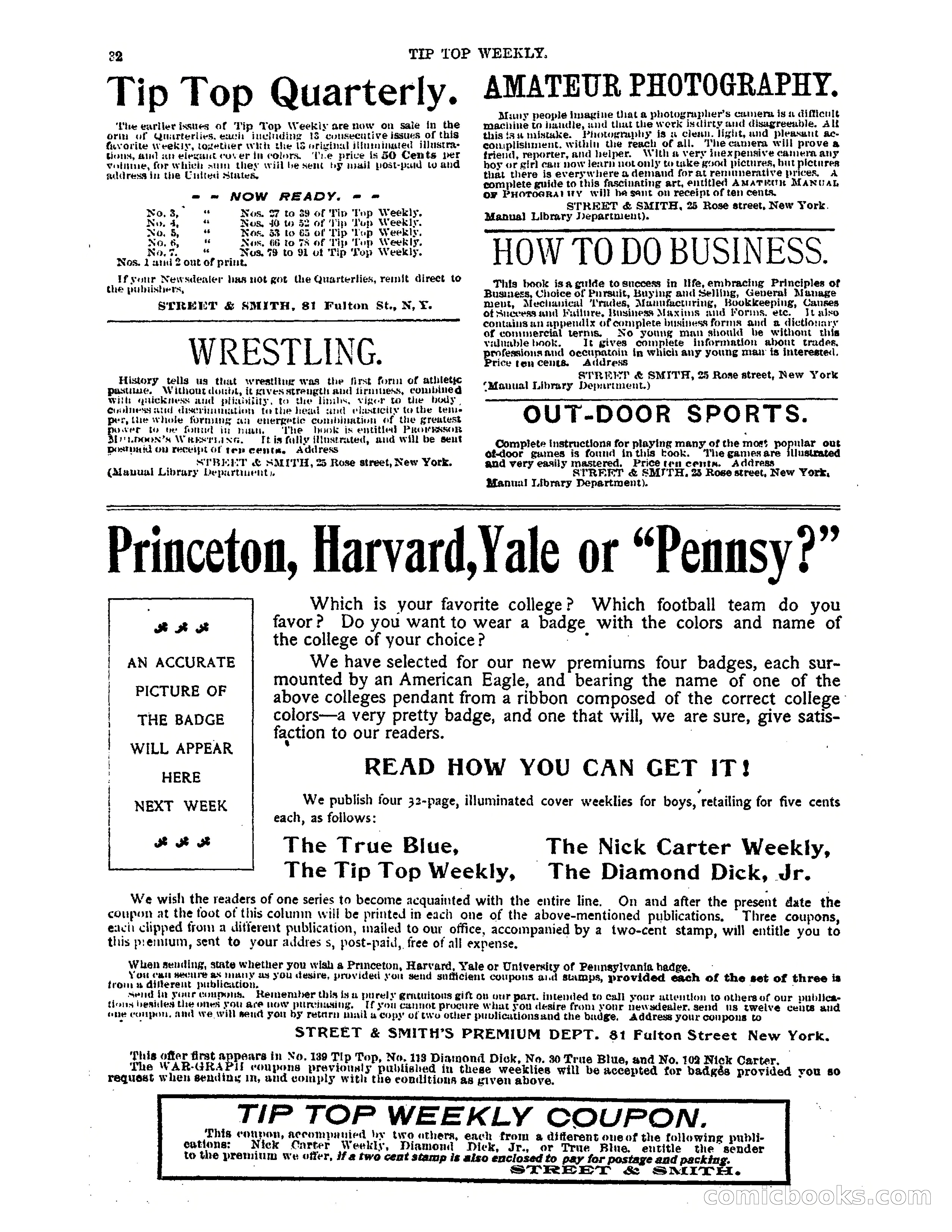 Tip Top Weekly No. 139: Frank Merriwell's Father — page 34 of 35