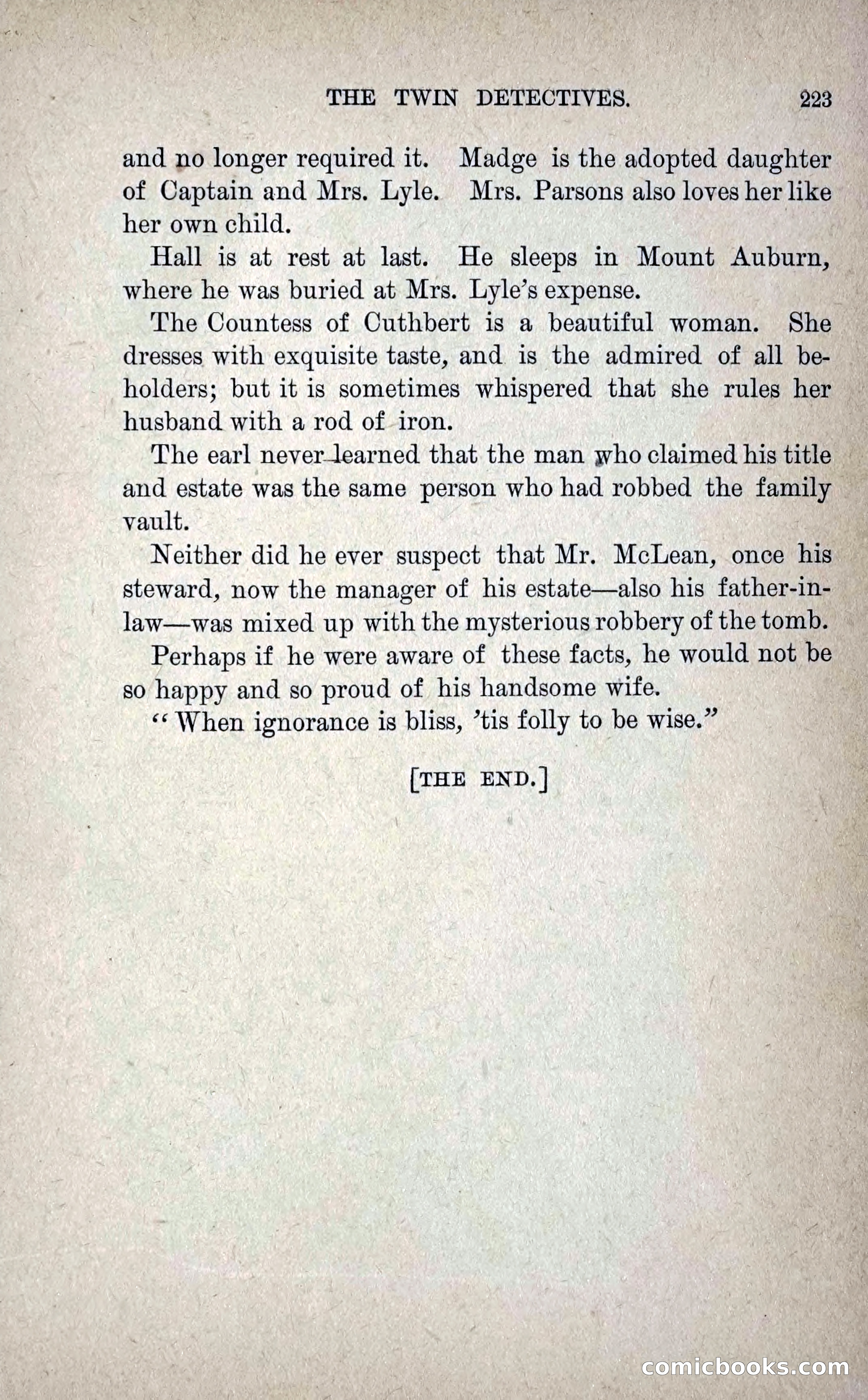 The Twin Detectives; or, The Robbers of the Tomb — page 232 of 235