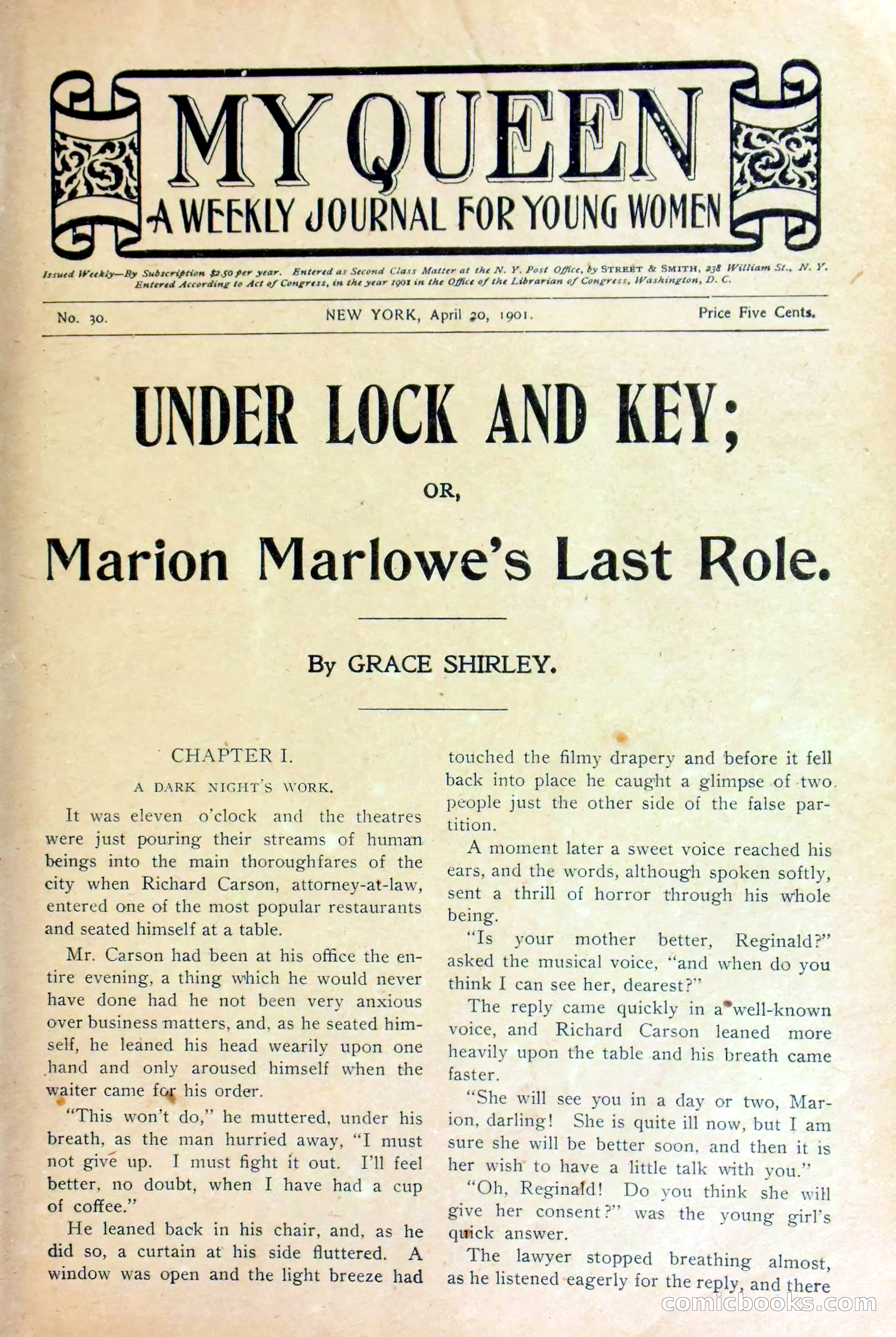 Under Lock and Key; or, Marion Marlowe's Last Role — page 4 of 36