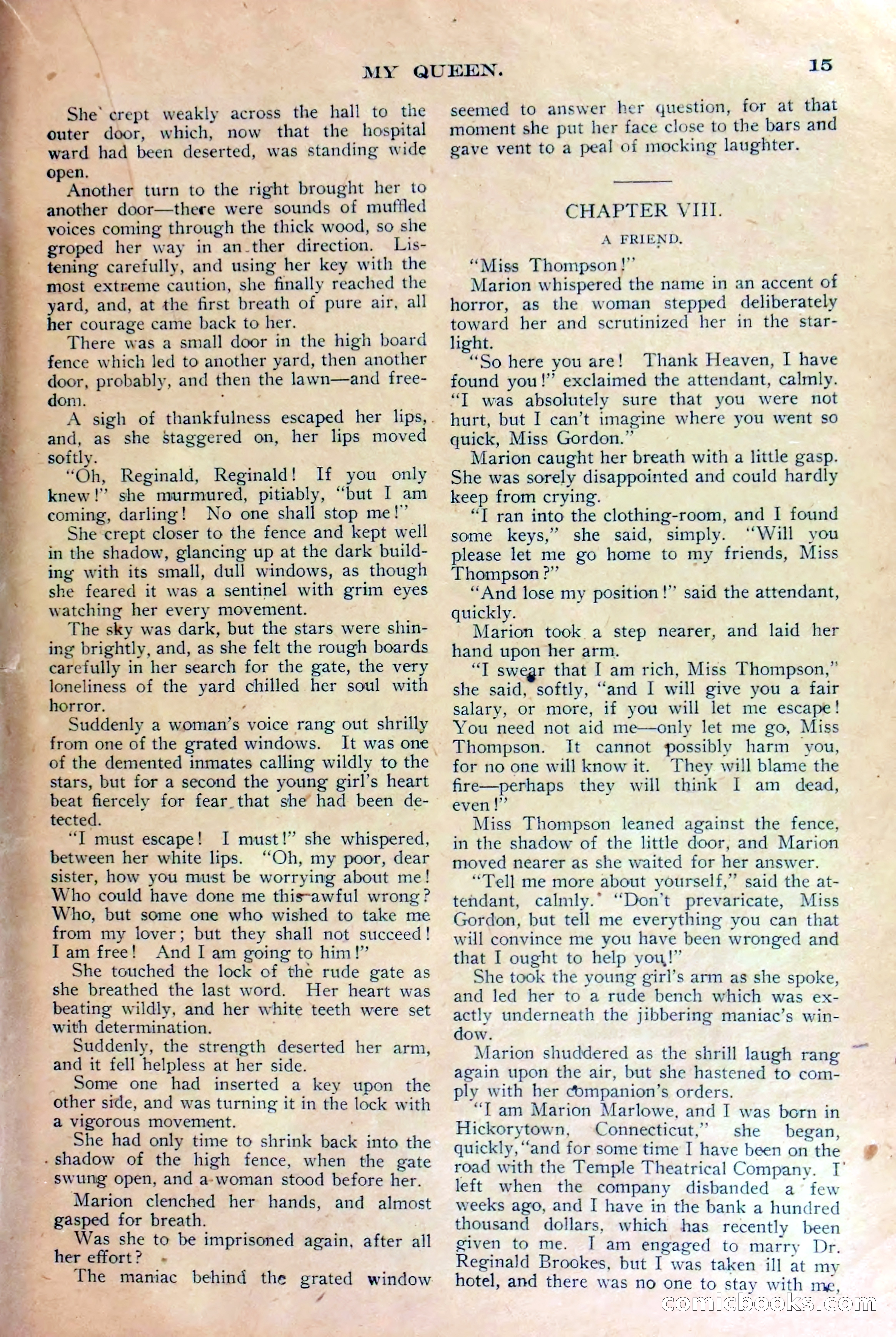 Under Lock and Key; or, Marion Marlowe's Last Role — page 18 of 36