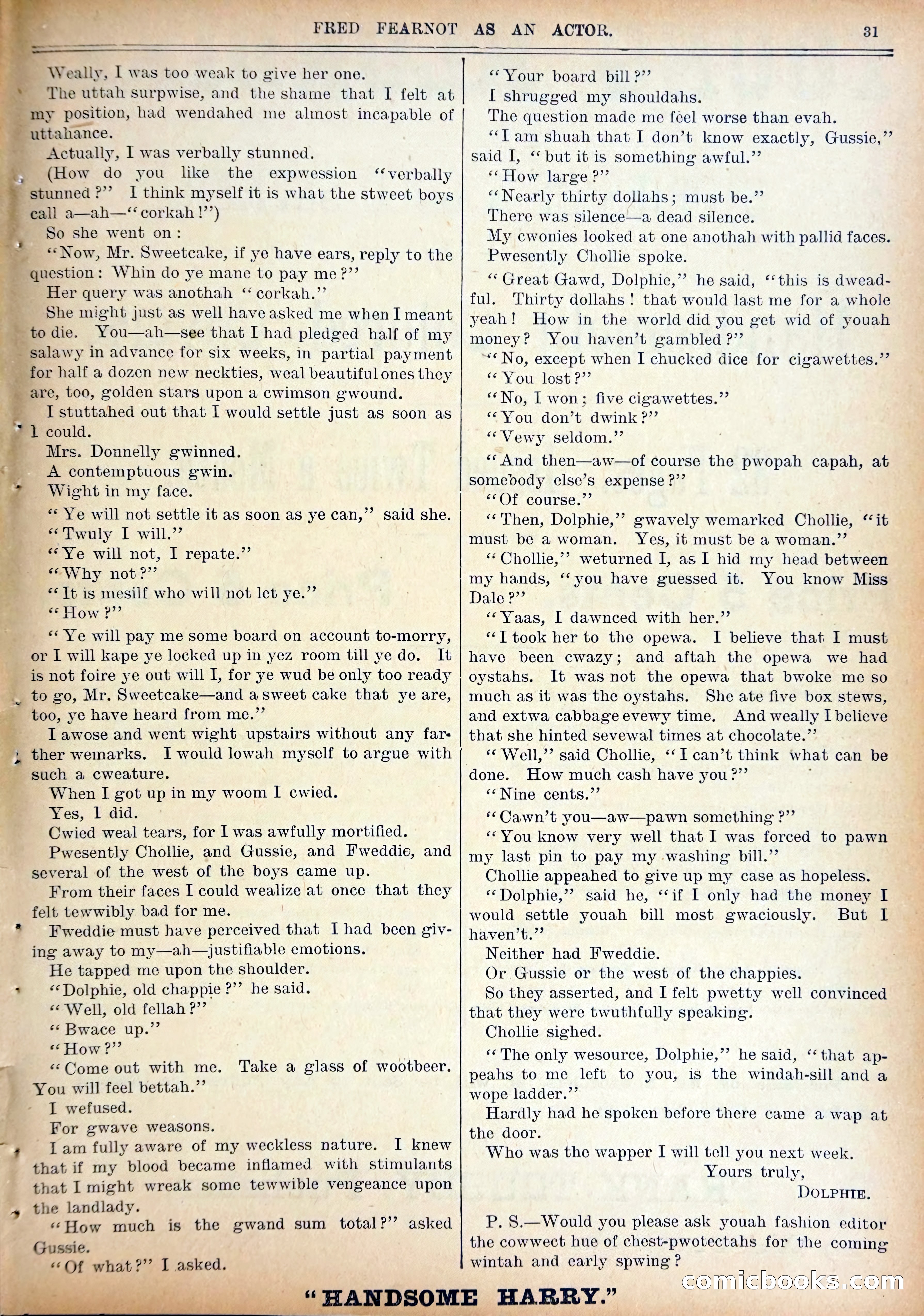 Work and Win #07: Fred Fearnot as Actor — page 33 of 36