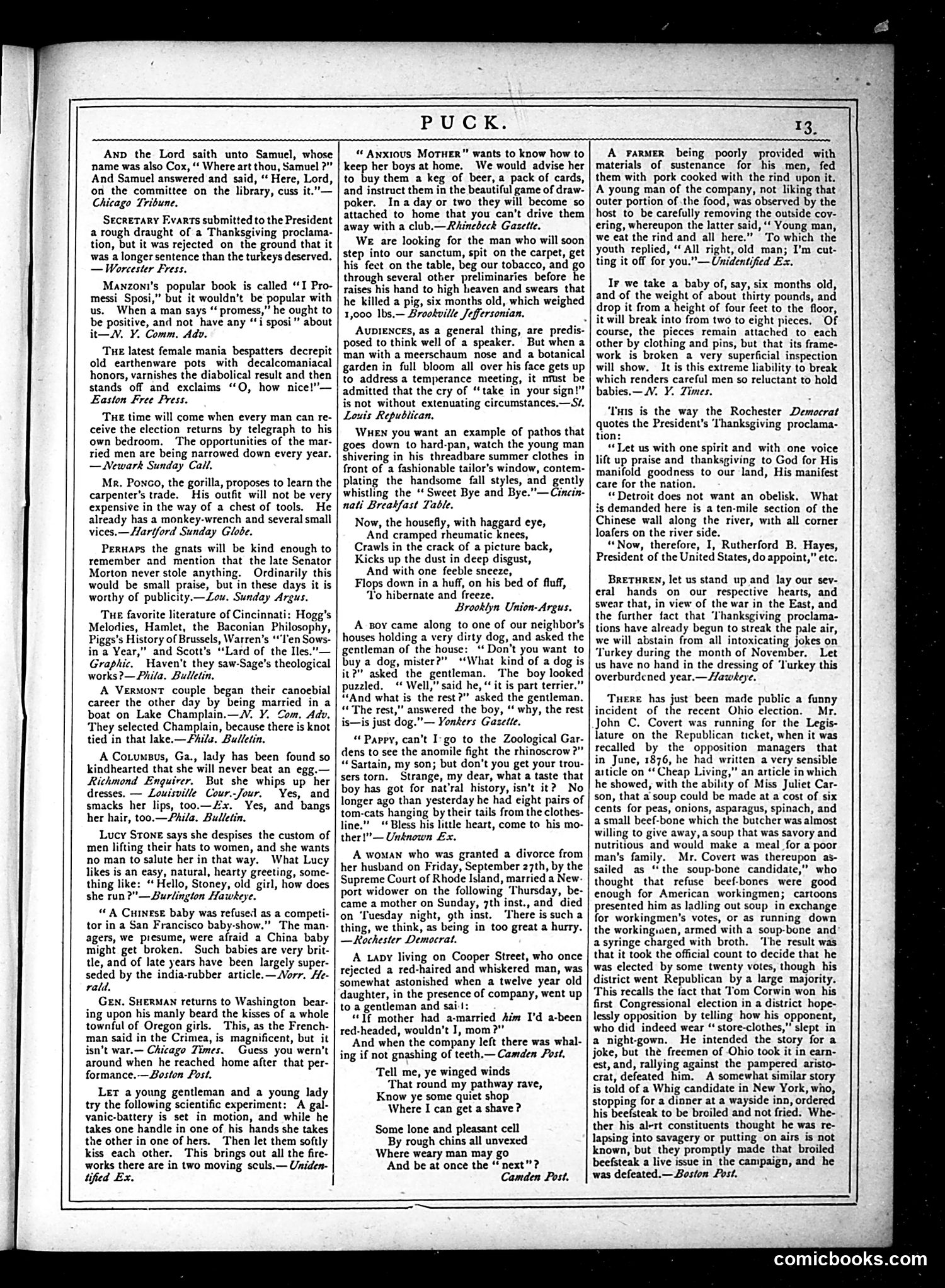 Puck — November 21, 1877 — page 13 of 16