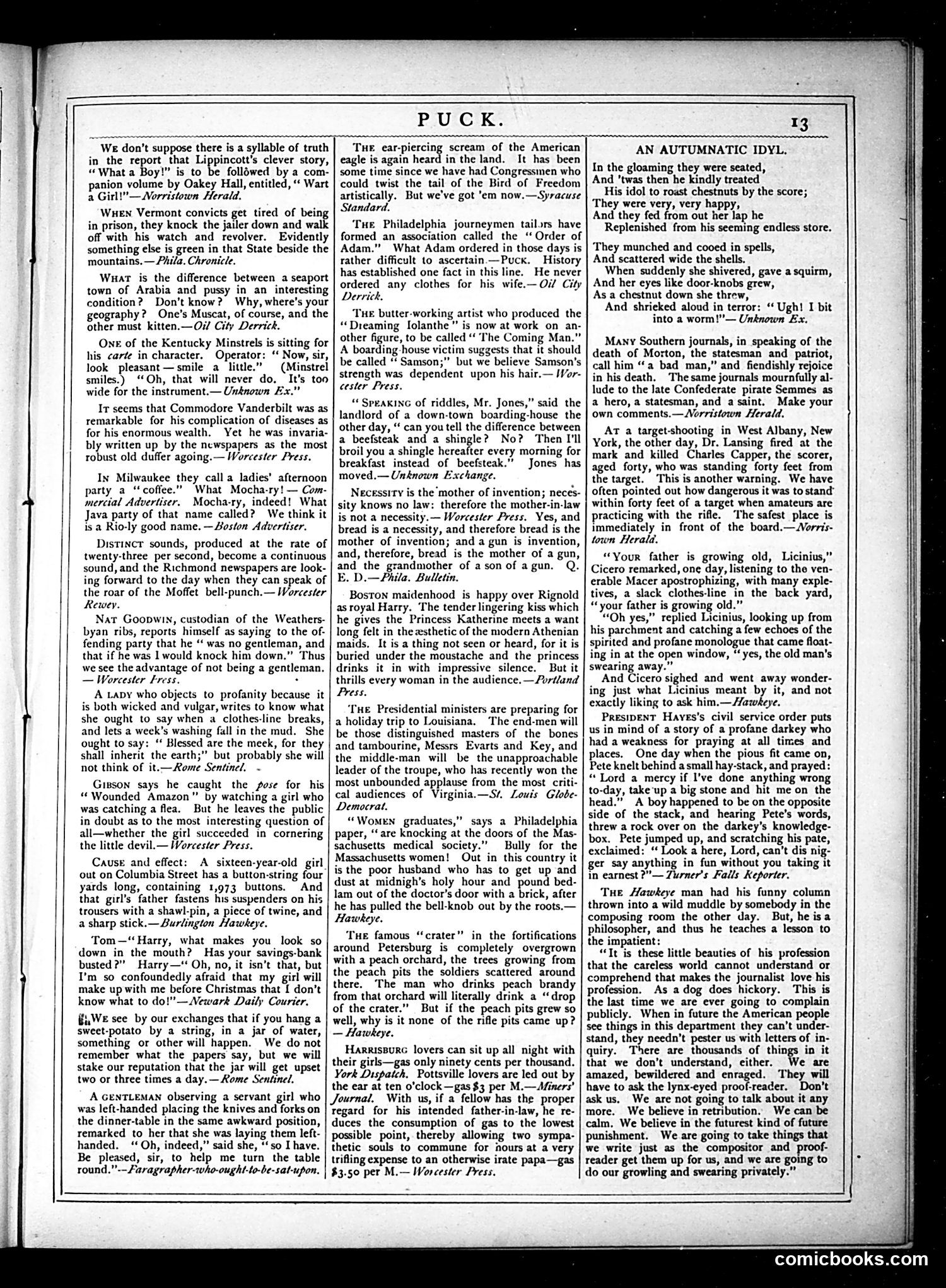Puck — November 28, 1877 — page 13 of 16