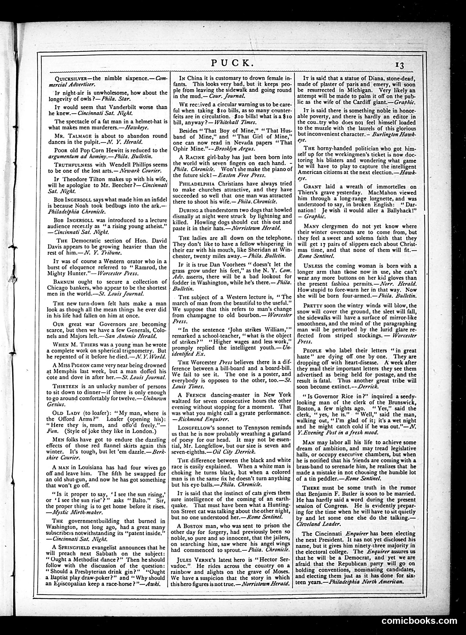 Puck — December 5, 1877 — page 13 of 16
