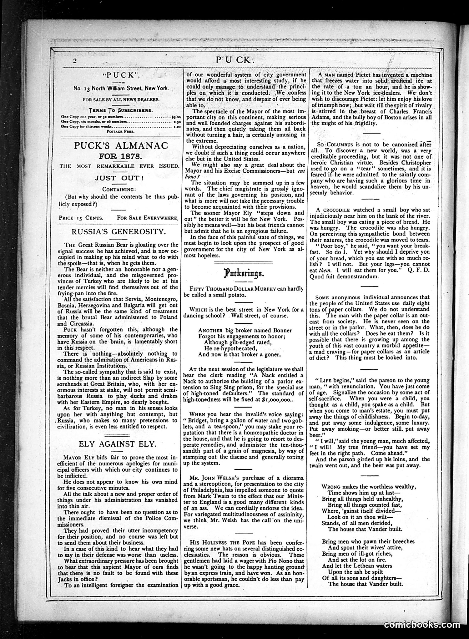 Puck — January 9, 1878 — page 2 of 16