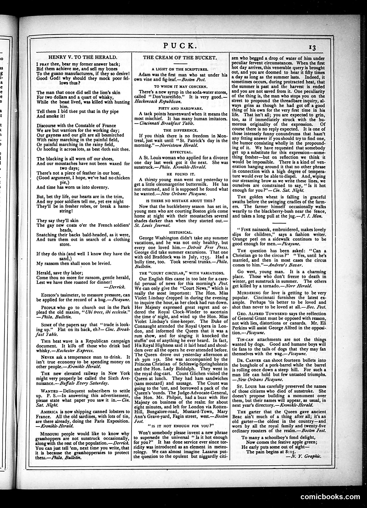 Puck — July 31, 1878 — page 13 of 16