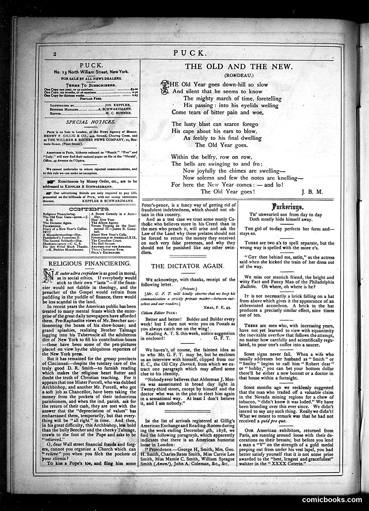 Puck — January 1, 1879 — page 2 of 16