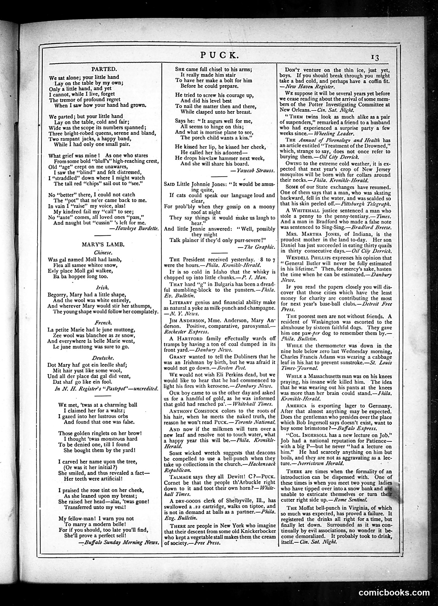 Puck — January 15, 1879 — page 13 of 16