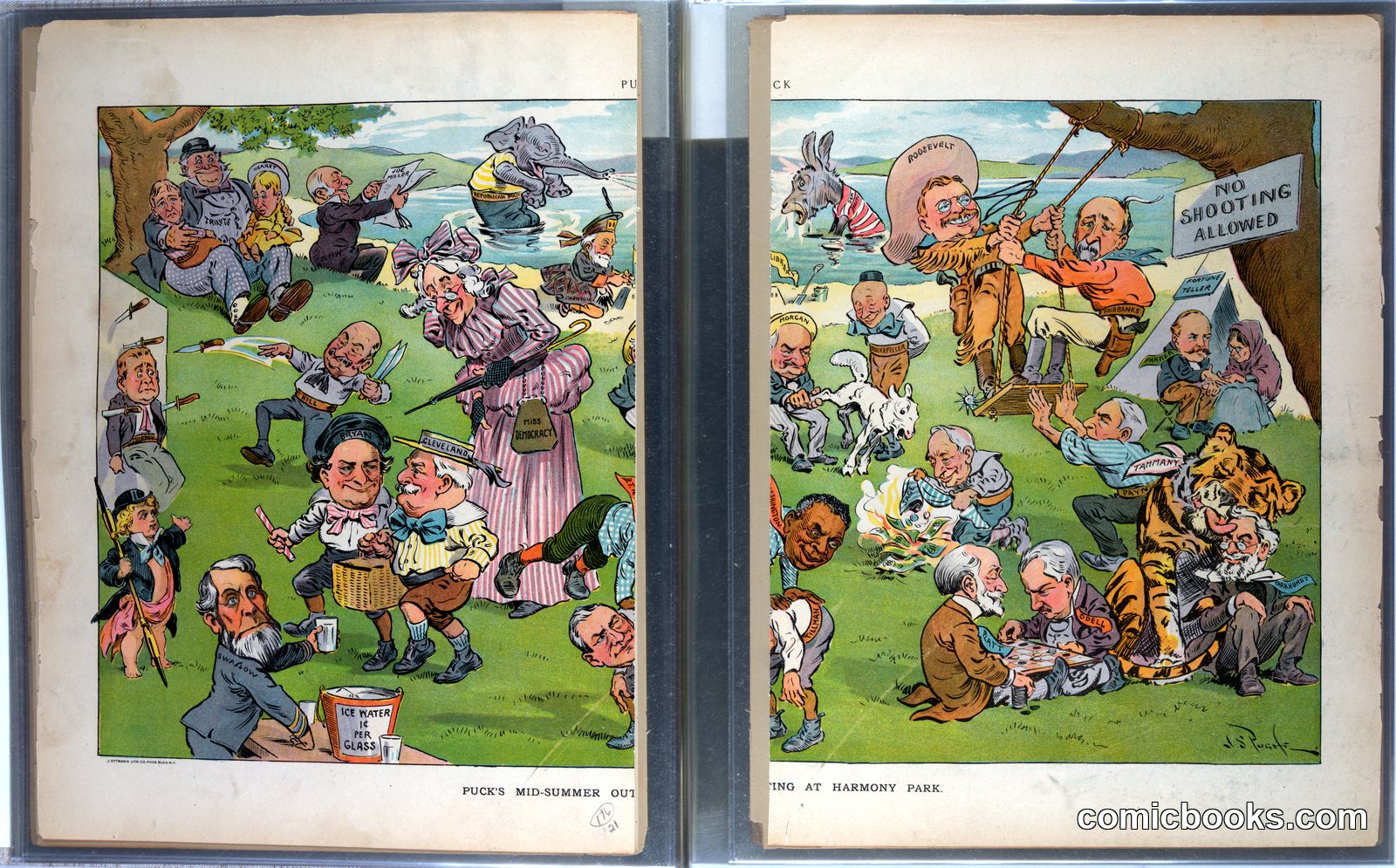 Puck's Mid-Summer Outing at Harmony Park by Pughe, J. S. (John S.), 1870-1909, artist
