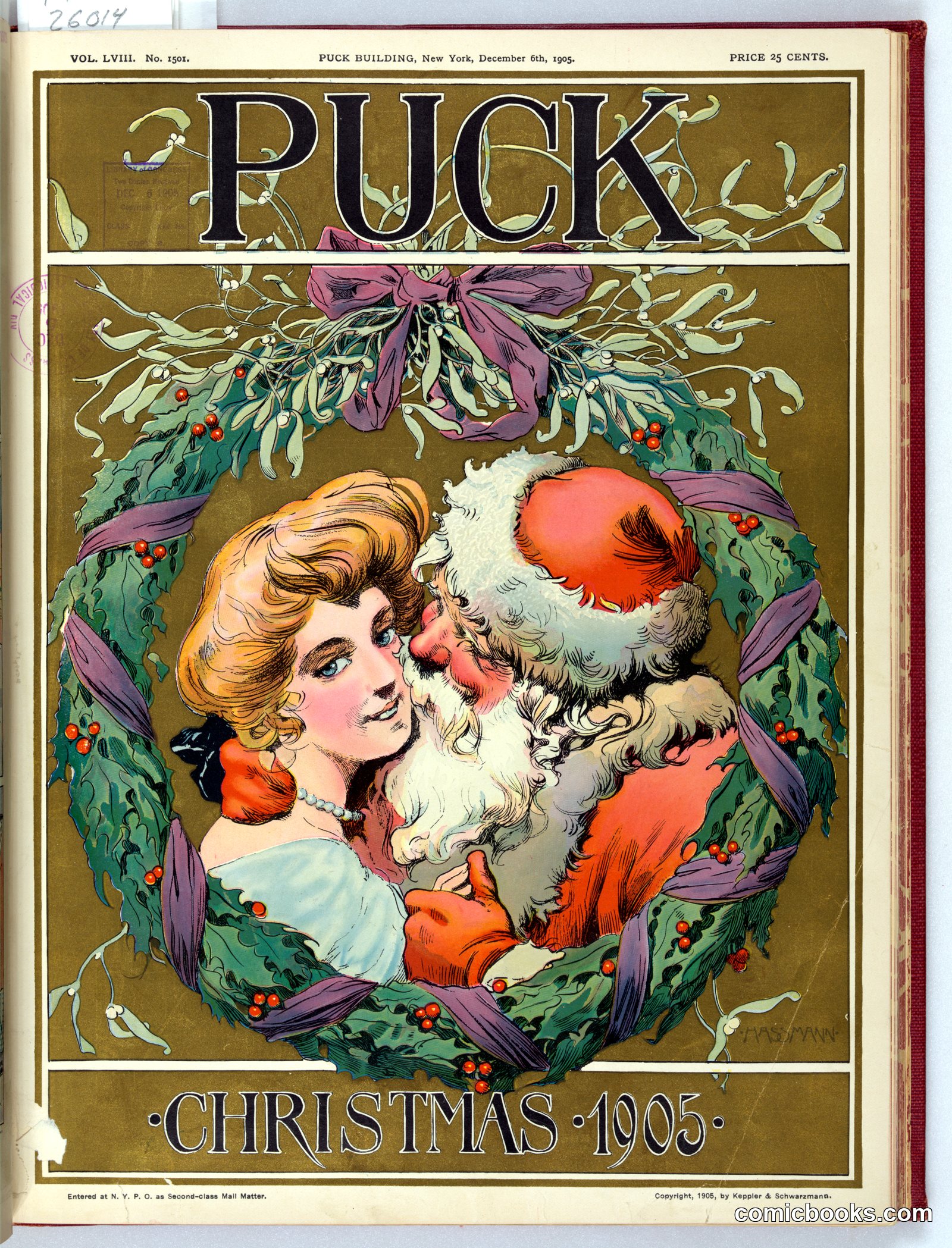 Puck Christmas 1905 by Hassmann, Carl, 1869-1933, artist