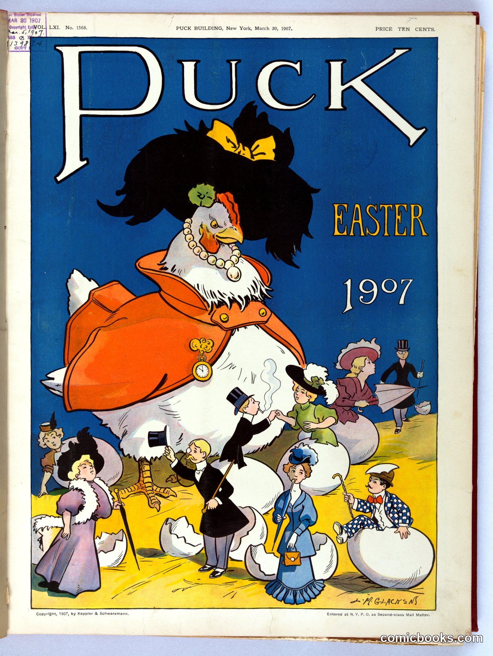 Puck Easter 1907 by Glackens, L. M. (Louis M.), 1866-1933, artist