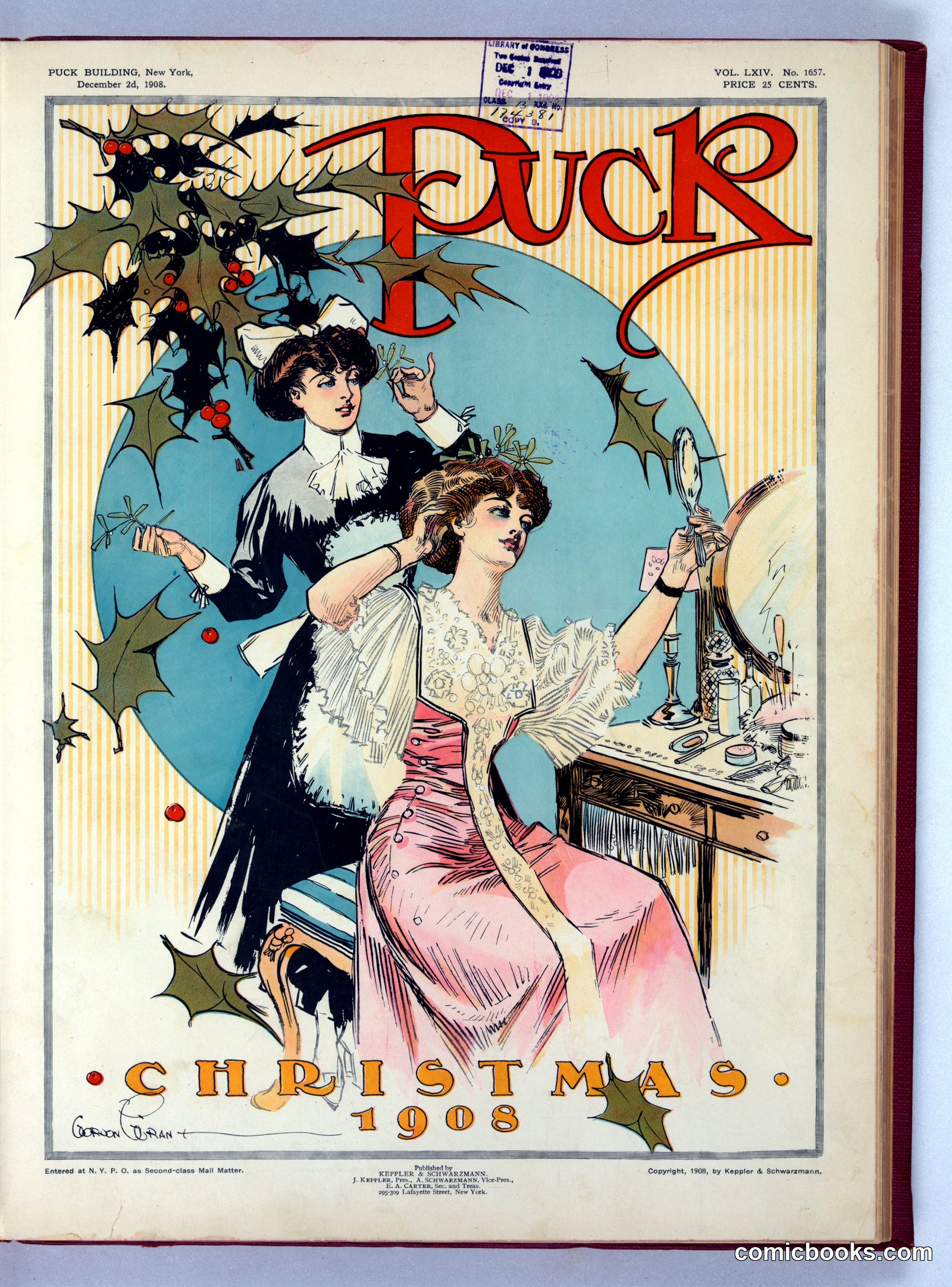 Puck Christmas 1908 by Grant, Gordon, 1875-1962, artist