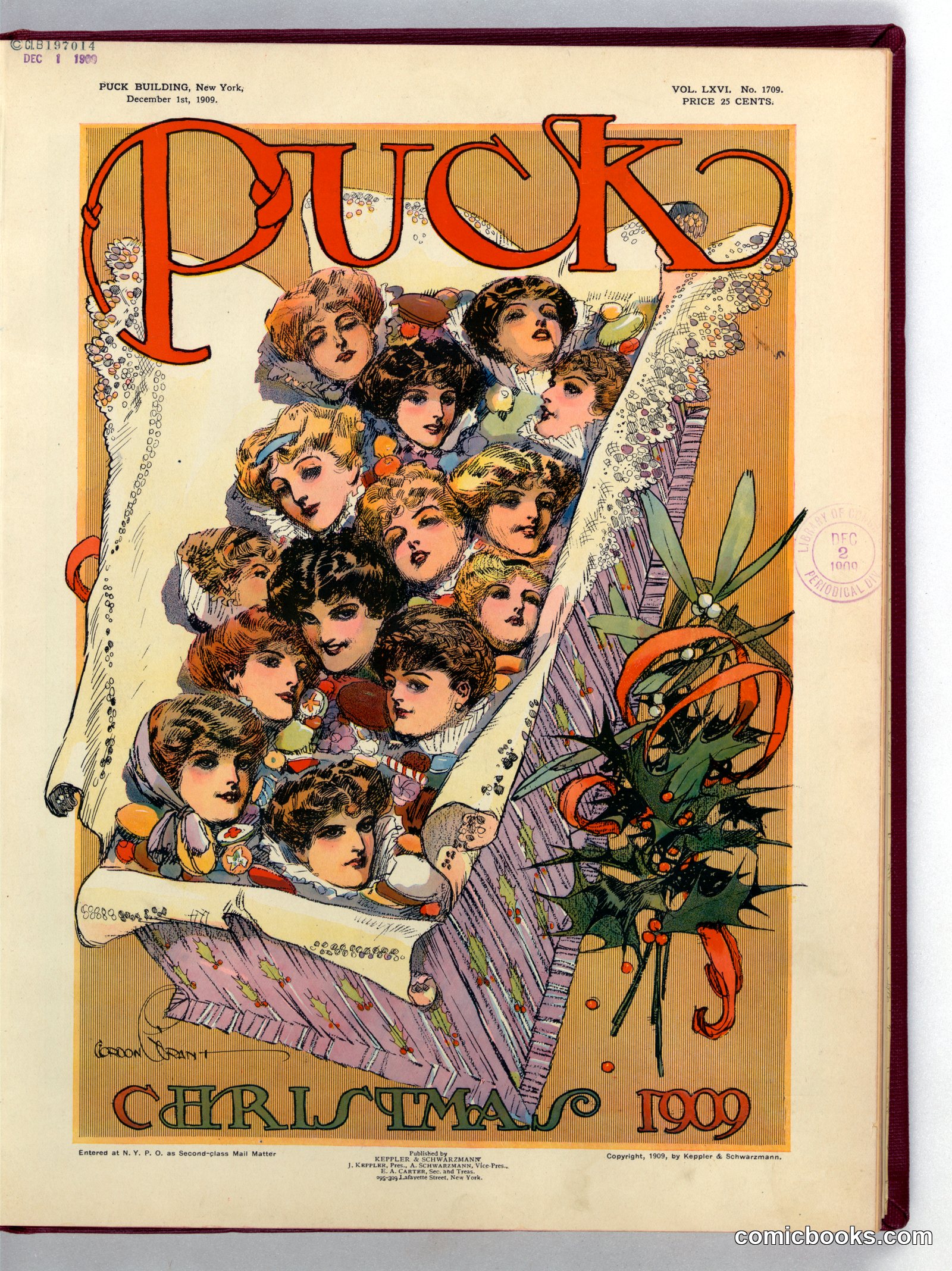 Puck Christmas 1909 by Grant, Gordon, 1875-1962, artist