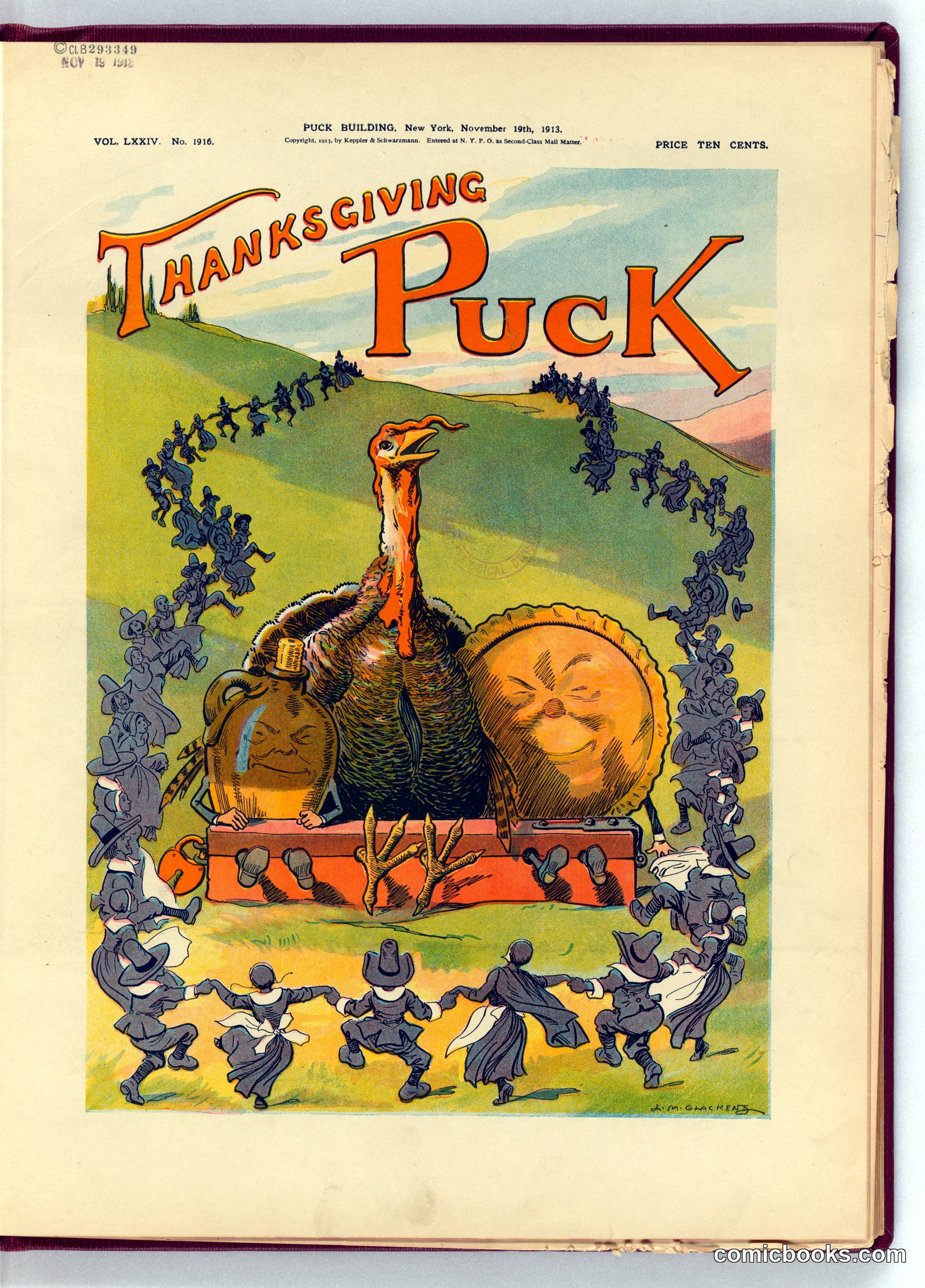 Thanksgiving Puck by Glackens, L. M. (Louis M.), 1866-1933, artist