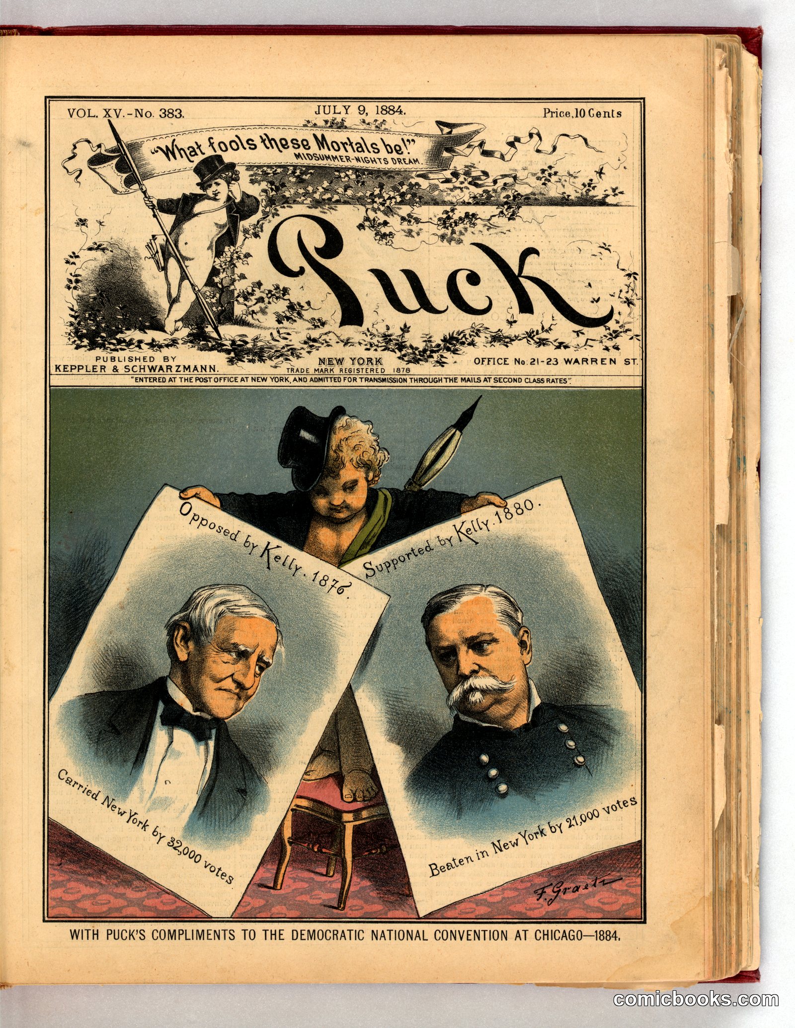 With Puck's Compliments to the Democratic National Convention at Chicago by Graetz, F. (Friedrich), approximately 1840-approximately 1913, artist