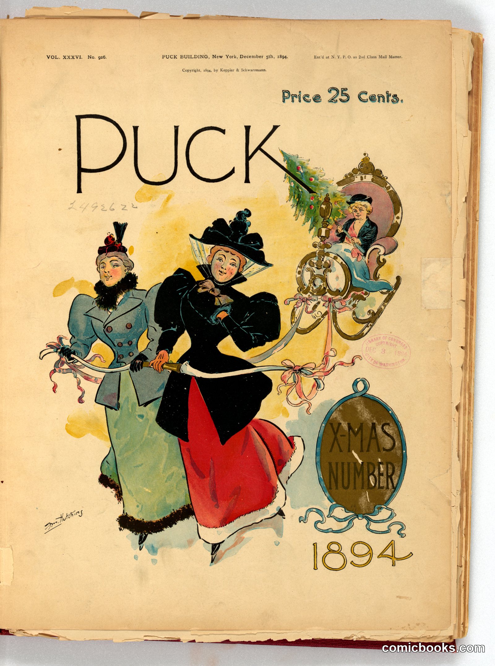 Puck Christmas Number 1894 by Hutchins, Frank Marion, approximately 1867-1896, artist