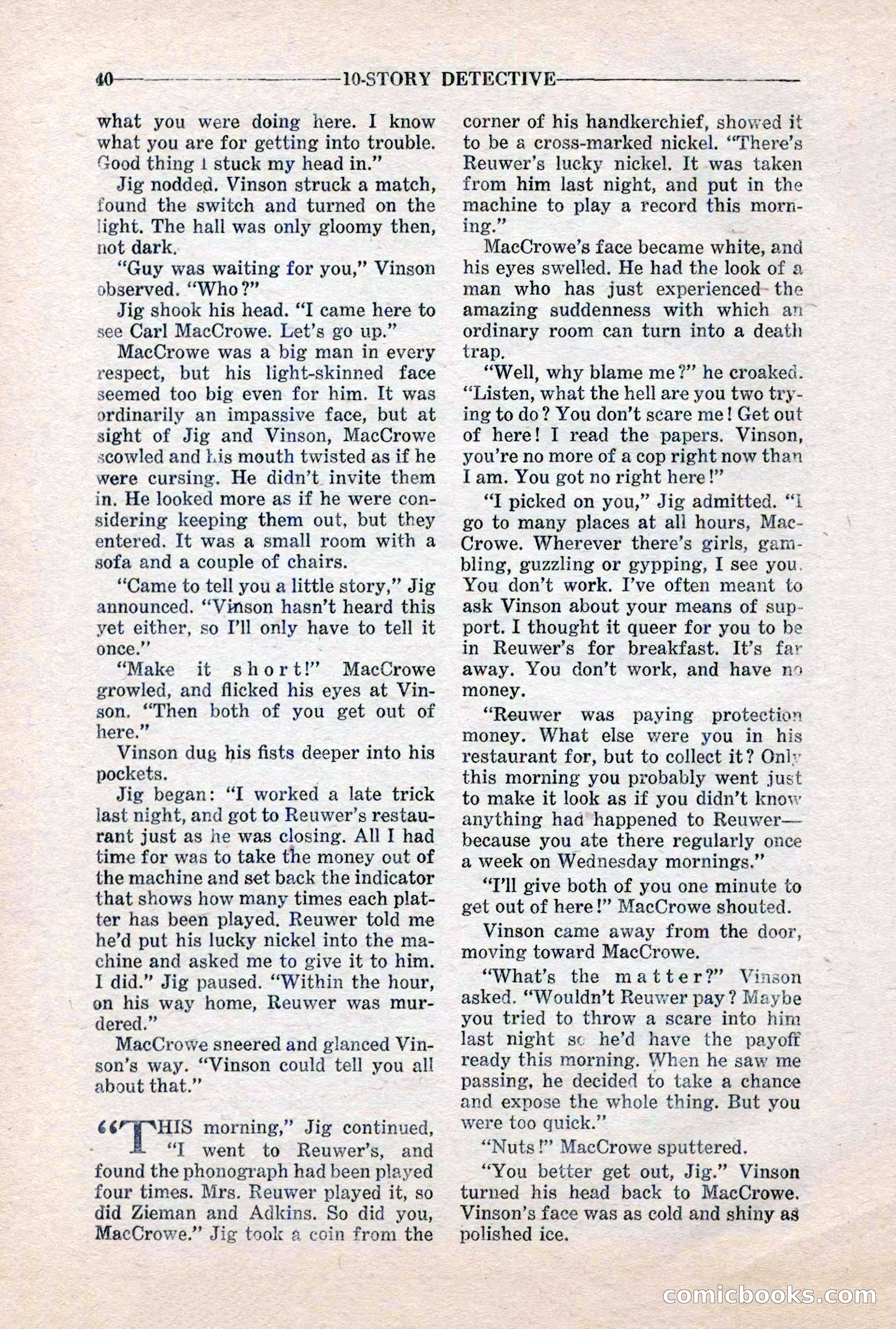 10-Story Detective, March 1941 — page 42 of 116