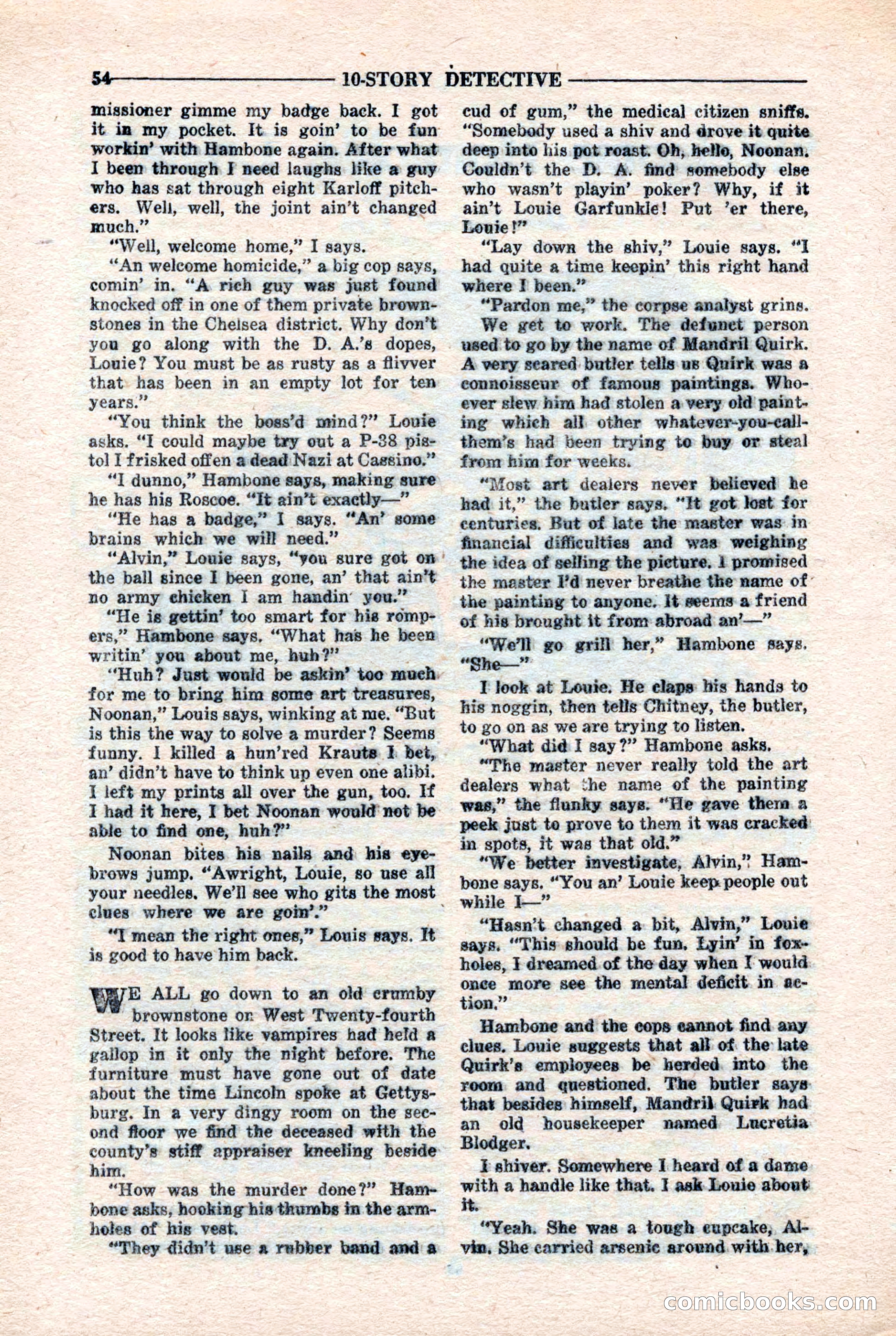 10-Story Detective Magazine, April 1946 — page 56 of 84