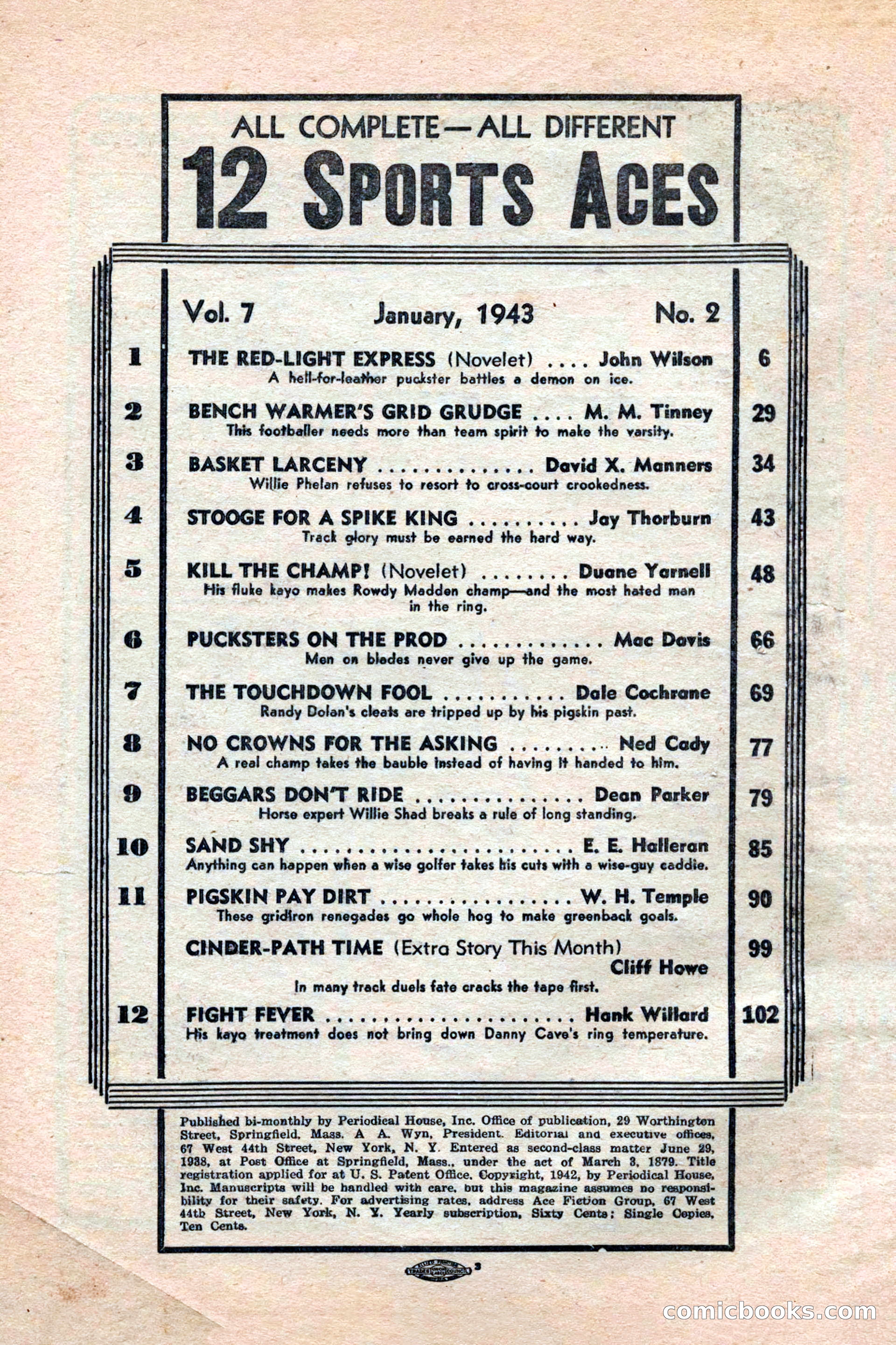 12 Sports Aces, January 1943 — page 4 of 116