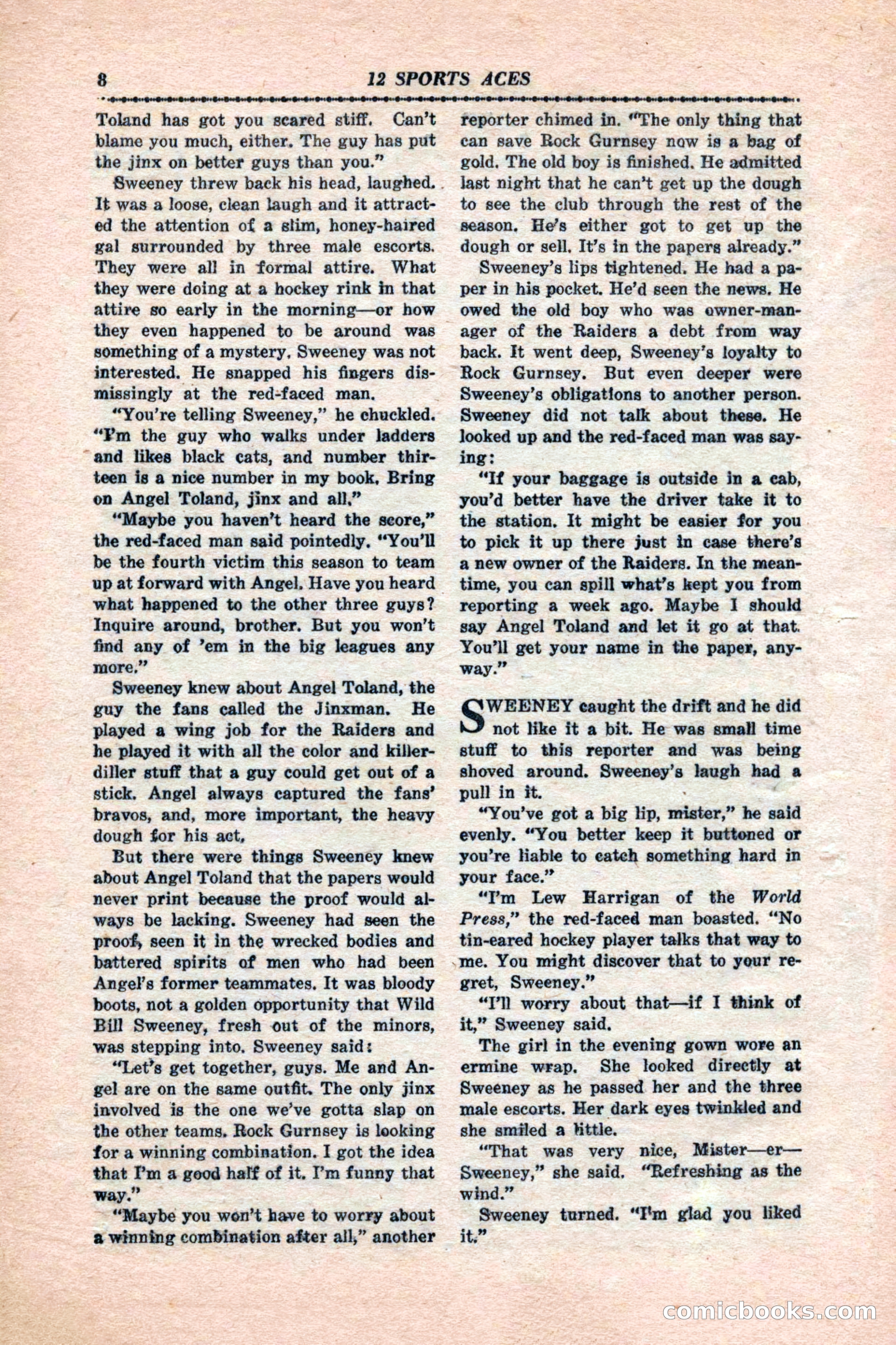 12 Sports Aces, January 1943 — page 10 of 116