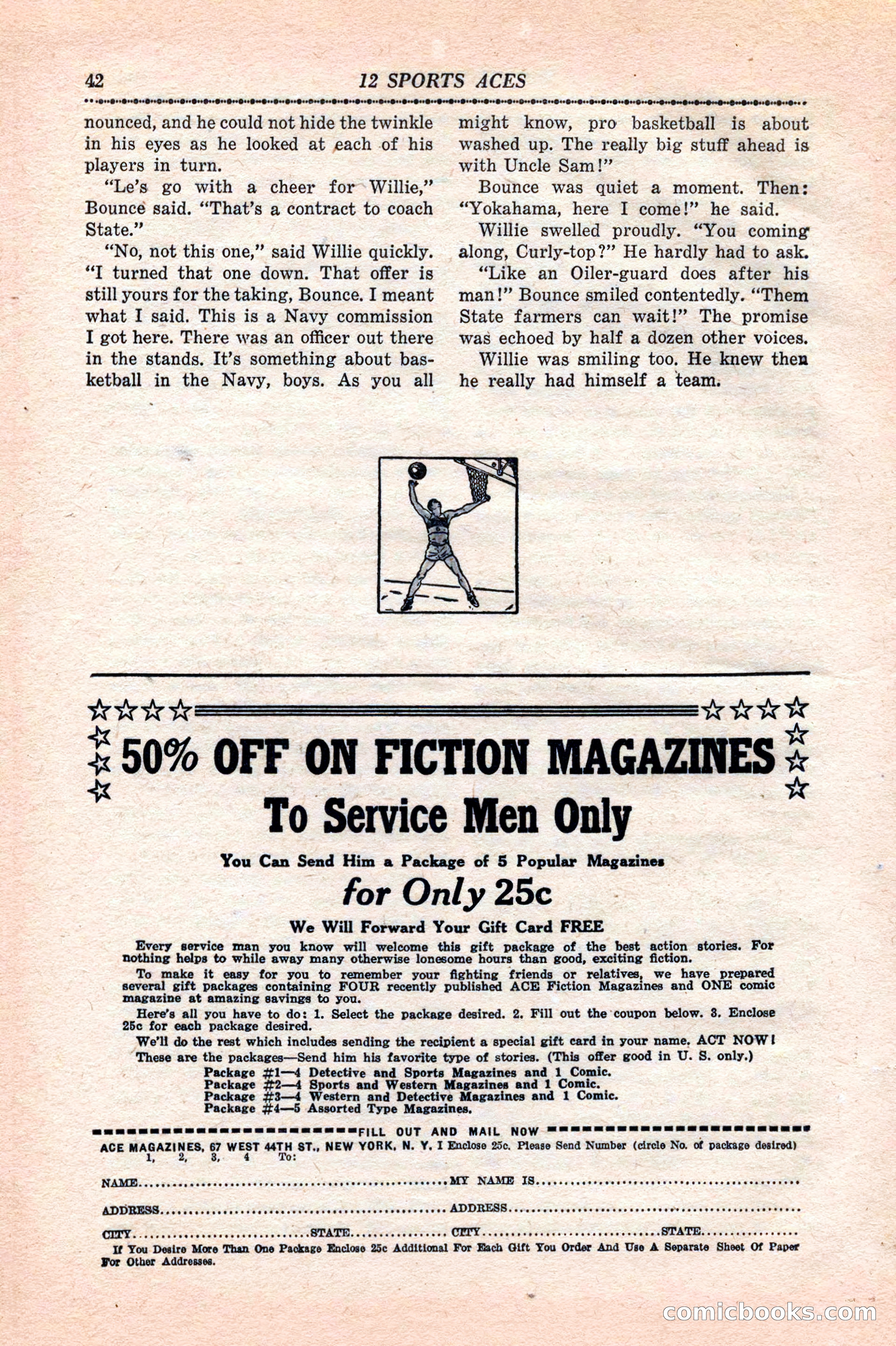 12 Sports Aces, January 1943 — page 44 of 116