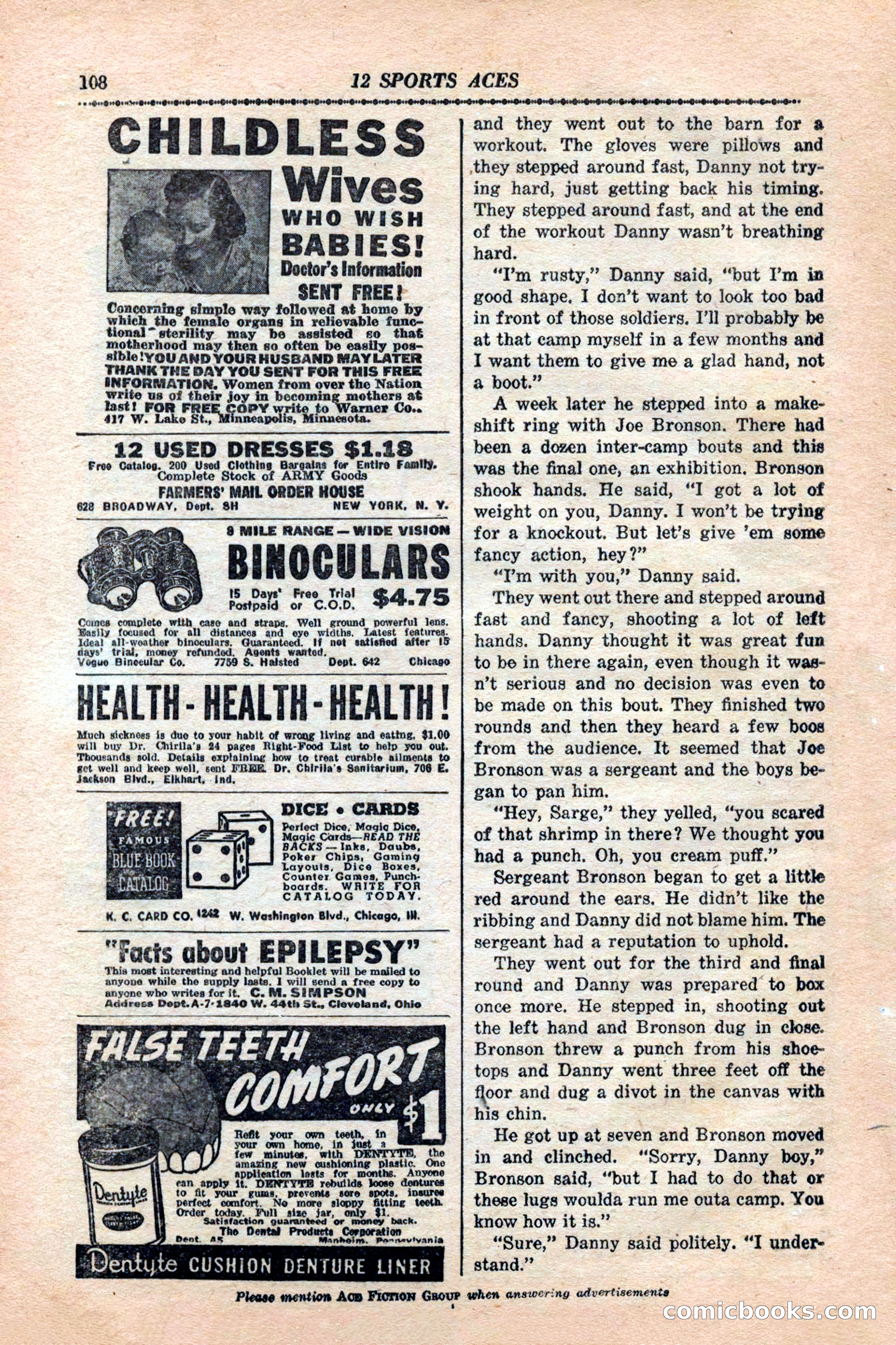 12 Sports Aces, January 1943 — page 110 of 116