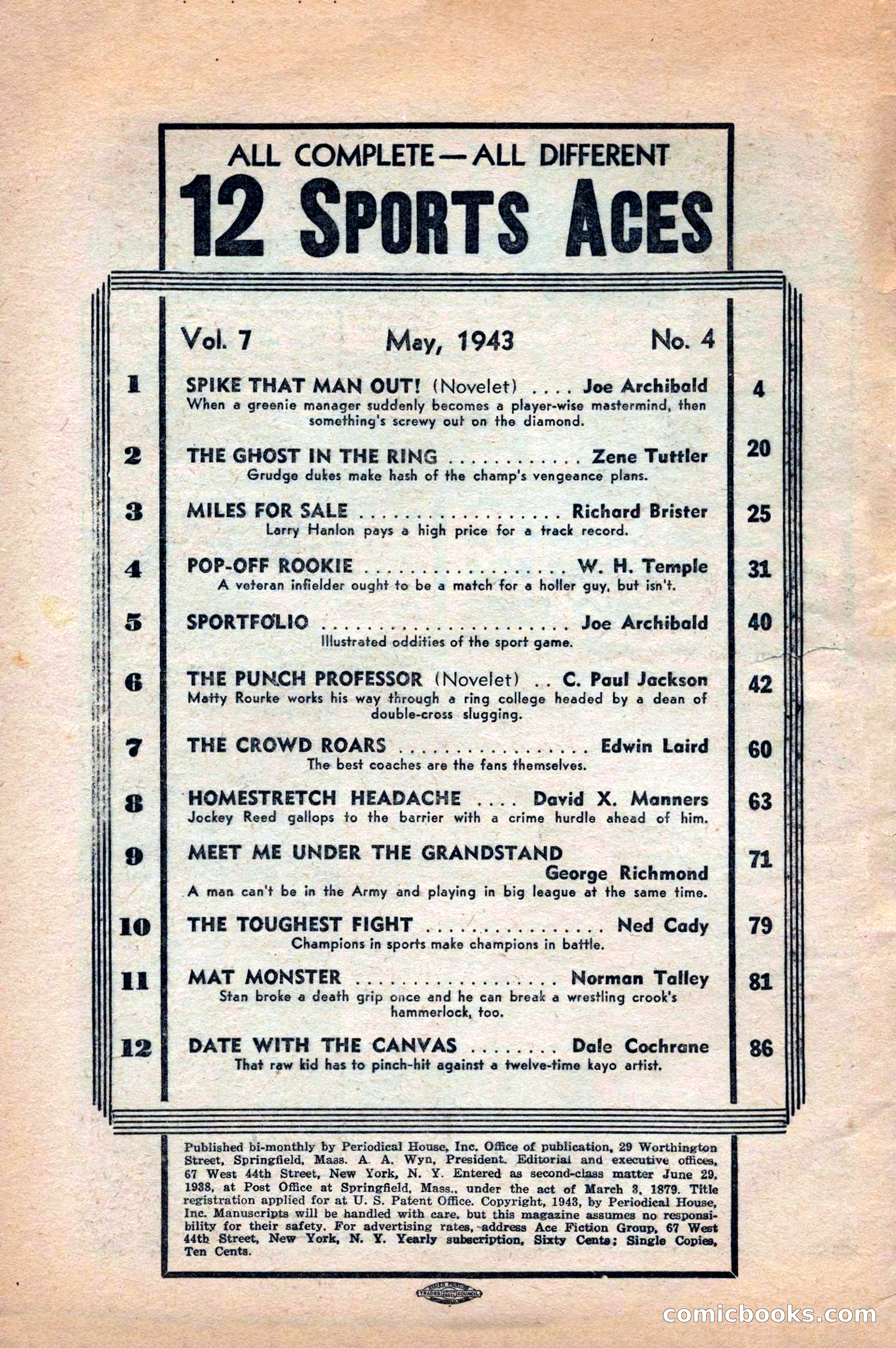 12 Sports Aces, May 1943 — page 4 of 100