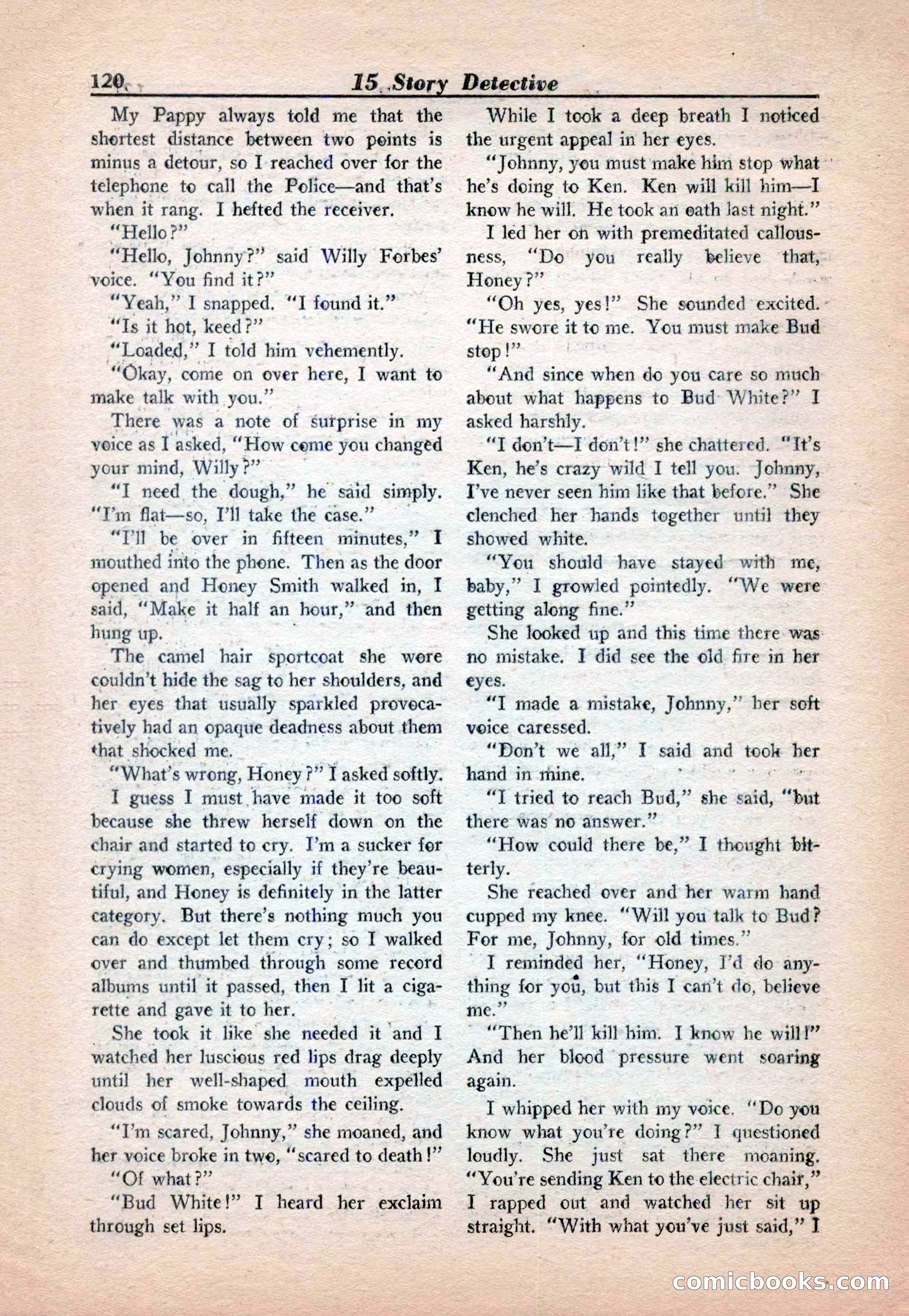 15 Story Detective, April 1950 — page 120 of 132