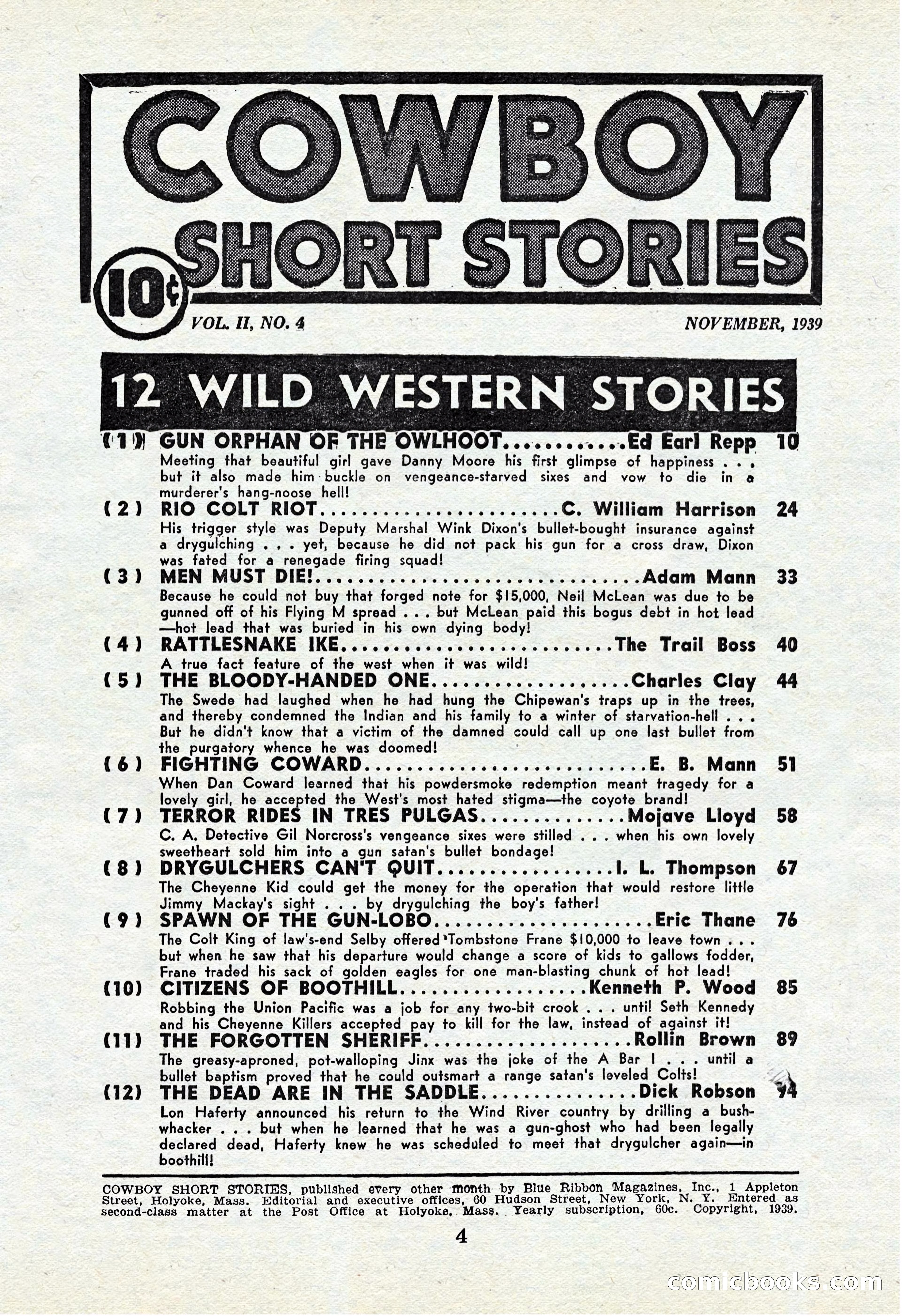 Cowboy Short Stories, November 1939 — page 3 of 114