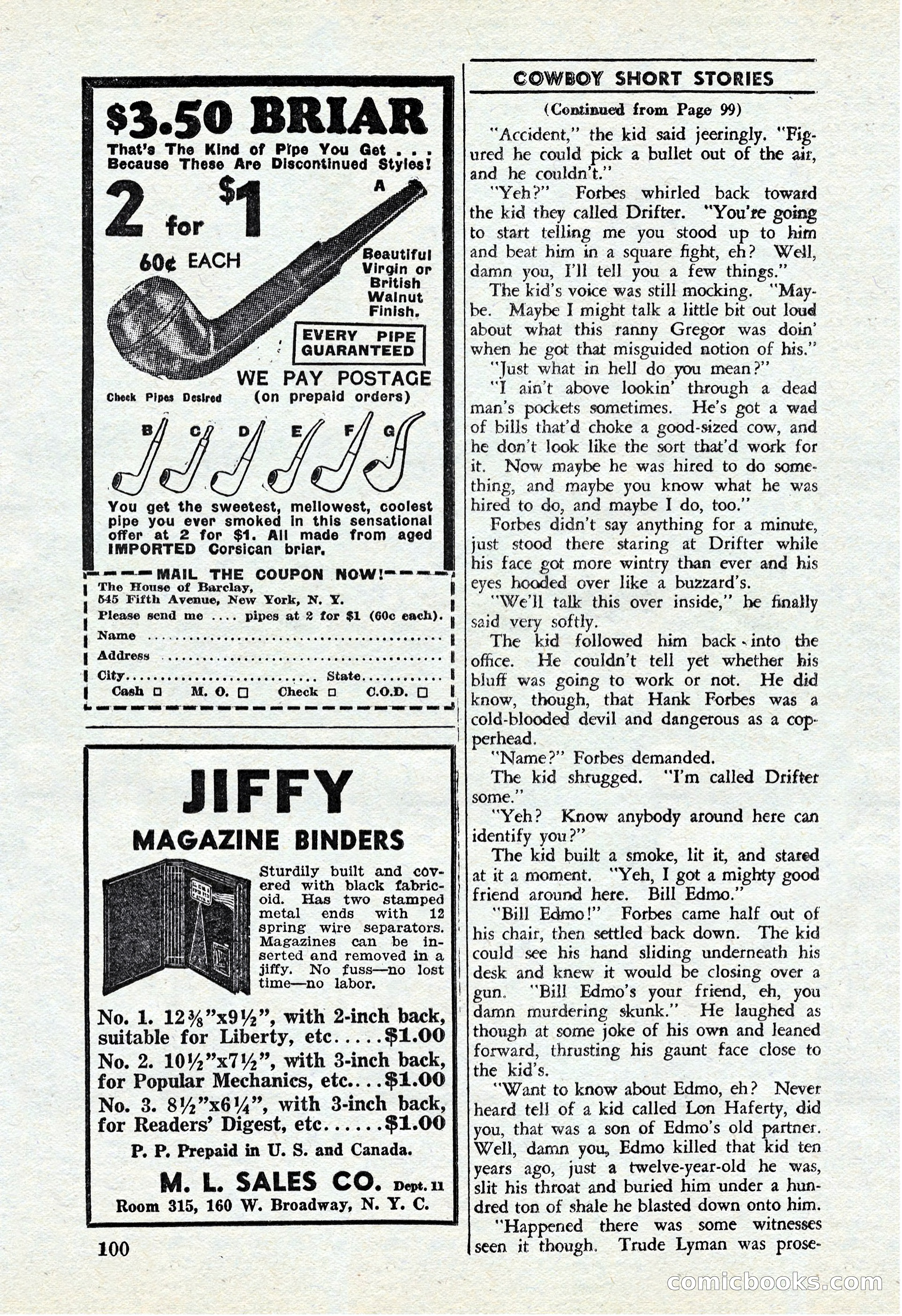 Cowboy Short Stories, November 1939 — page 99 of 114