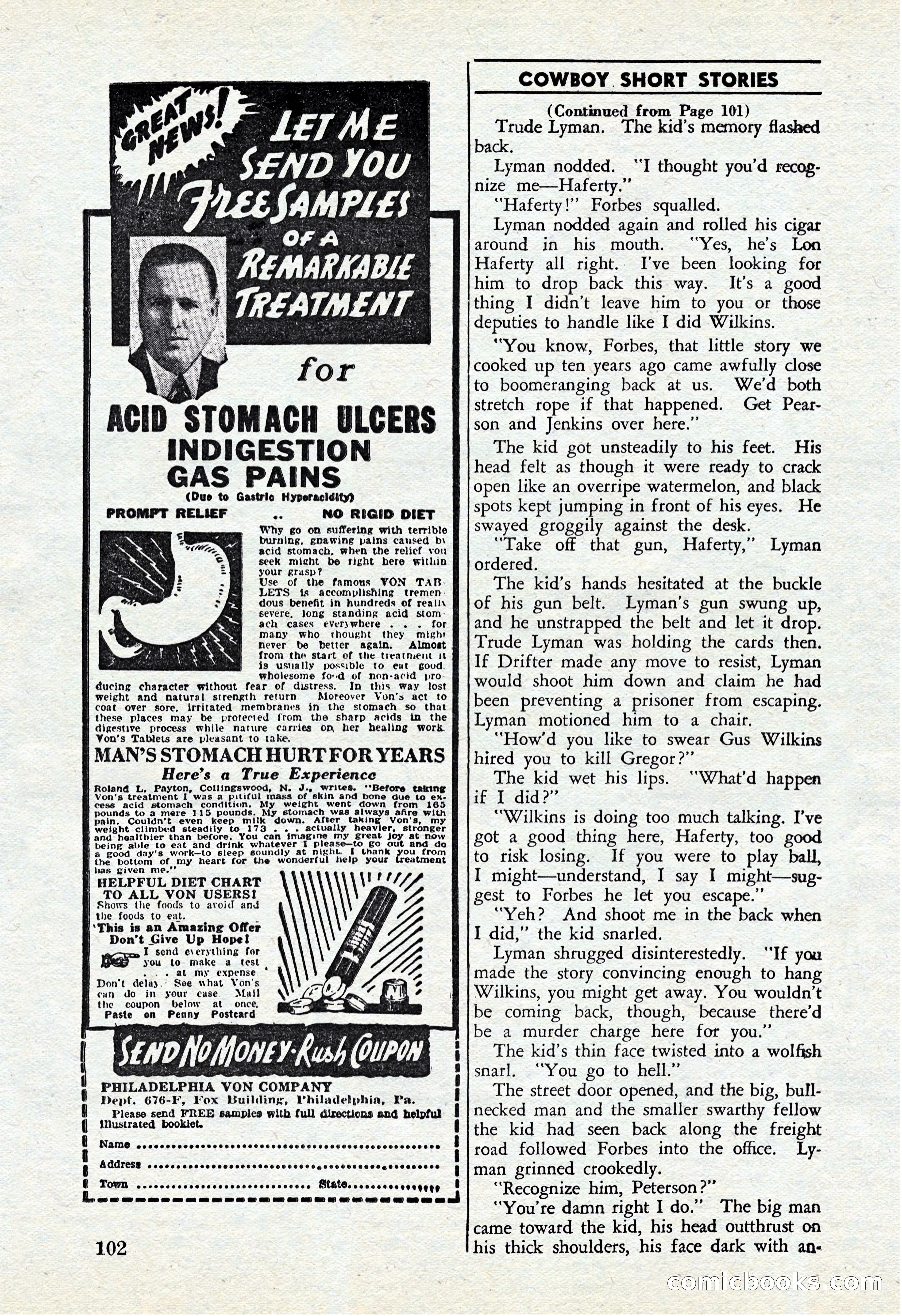 Cowboy Short Stories, November 1939 — page 101 of 114