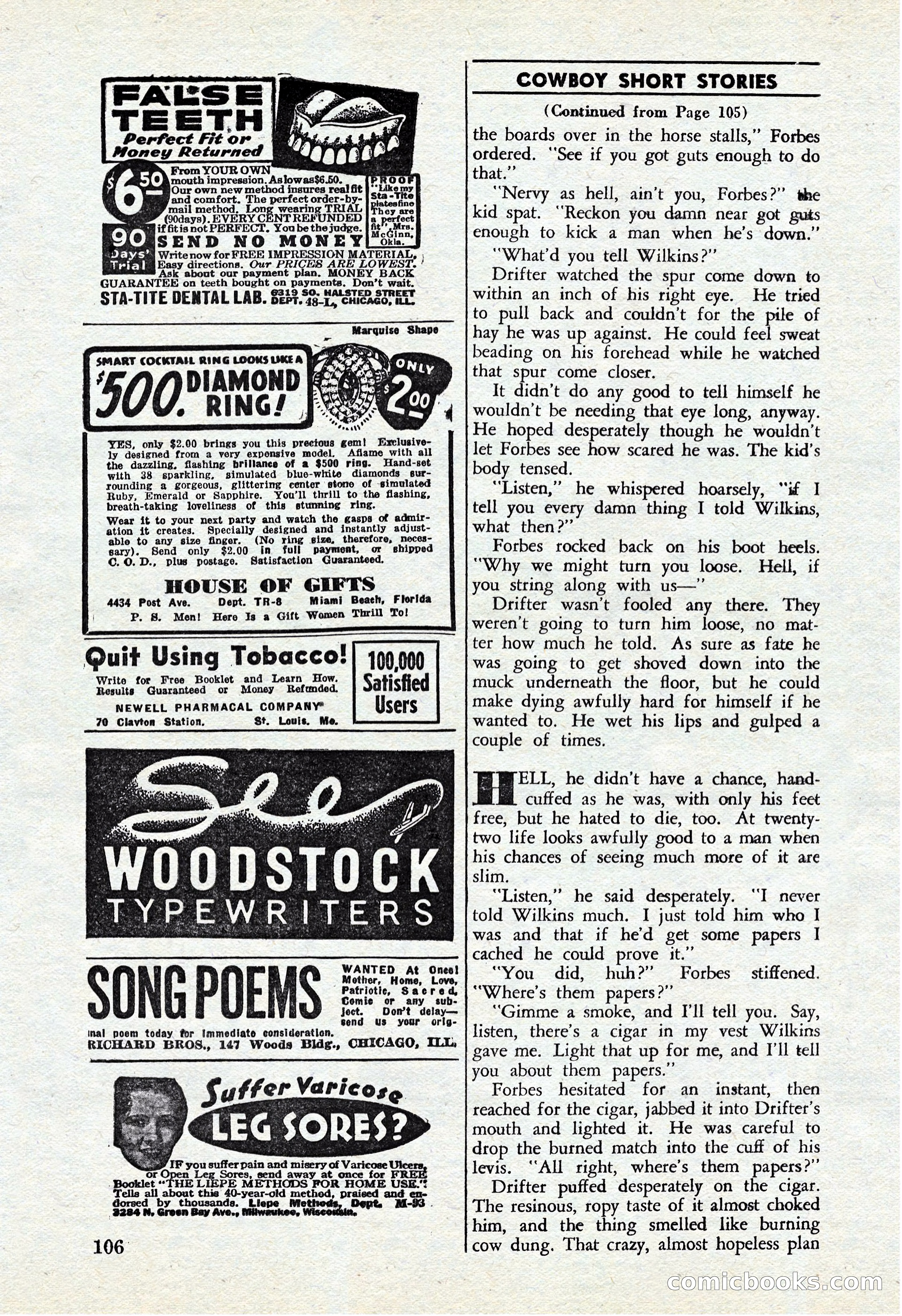 Cowboy Short Stories, November 1939 — page 105 of 114