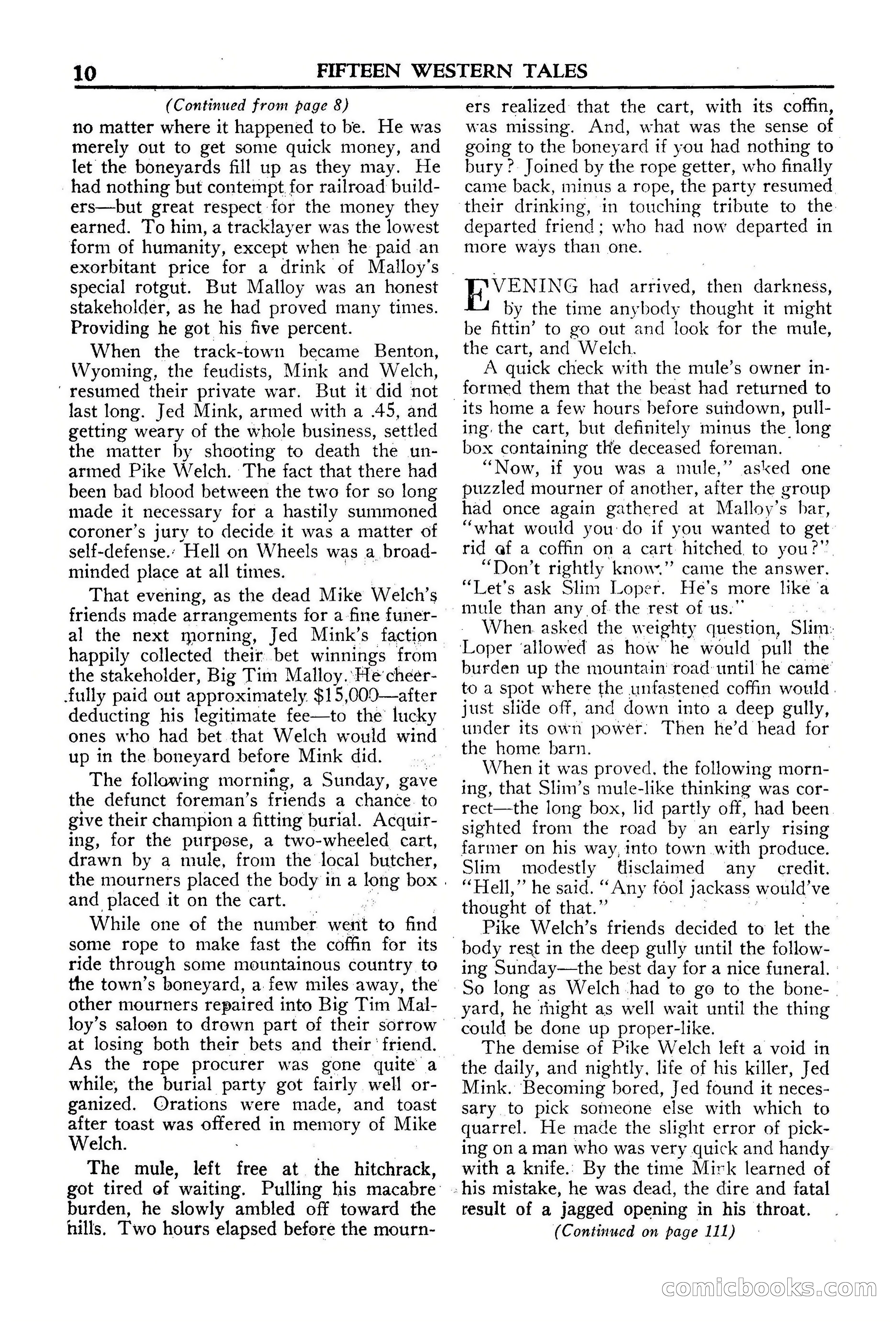 Fifteen Western Tales, January 1953 — page 10 of 116