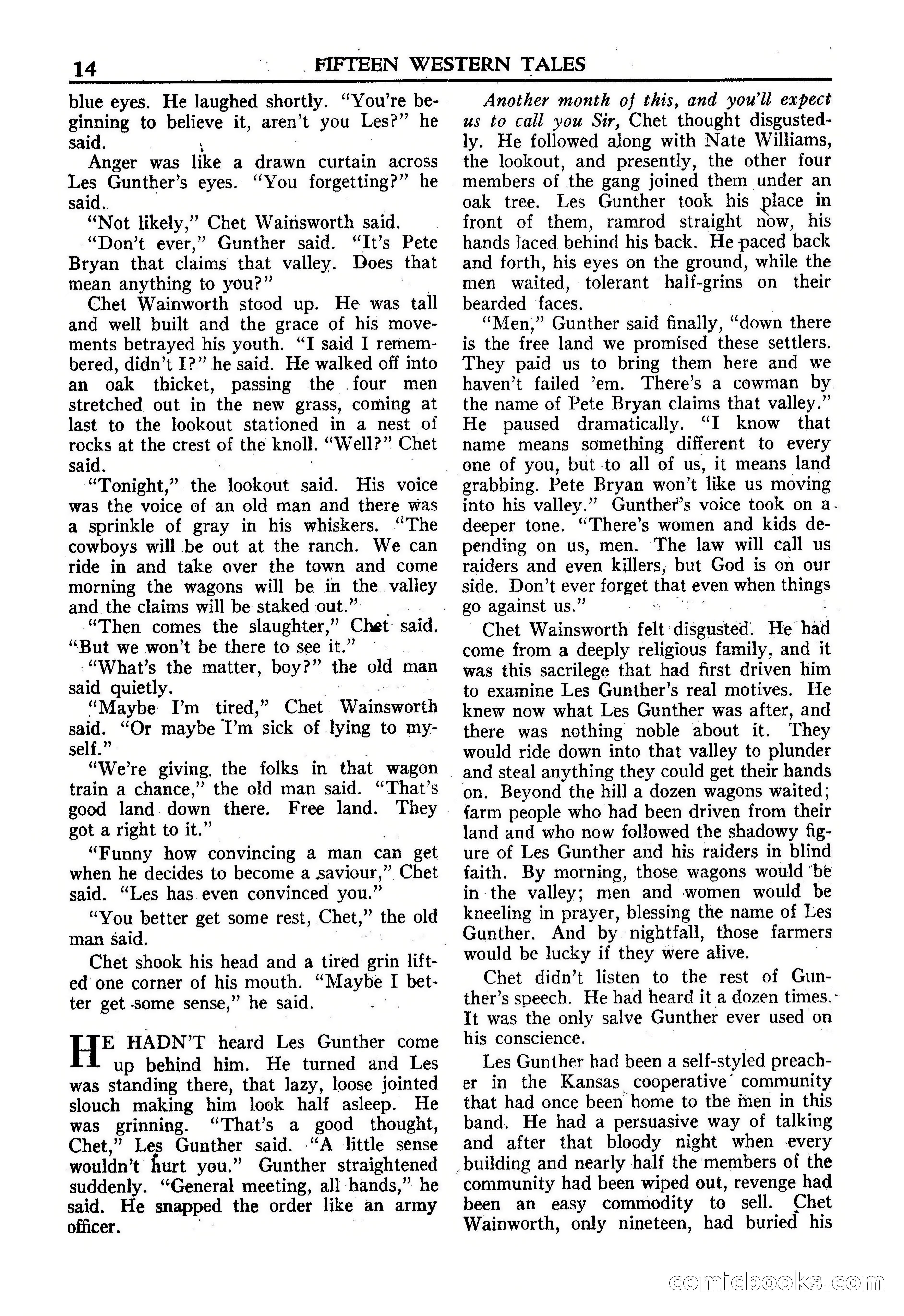 Fifteen Western Tales, January 1953 — page 14 of 116