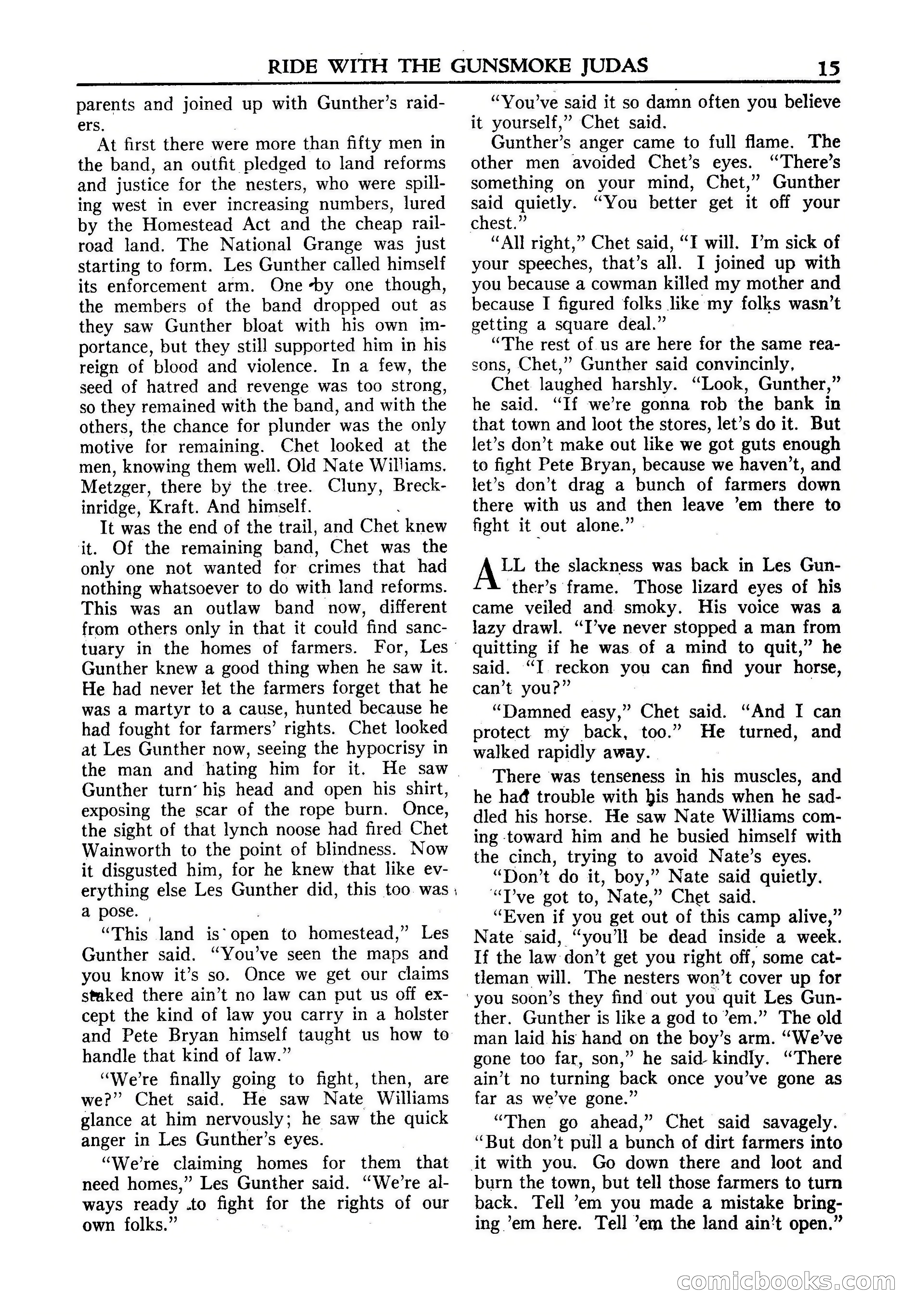 Fifteen Western Tales, January 1953 — page 15 of 116