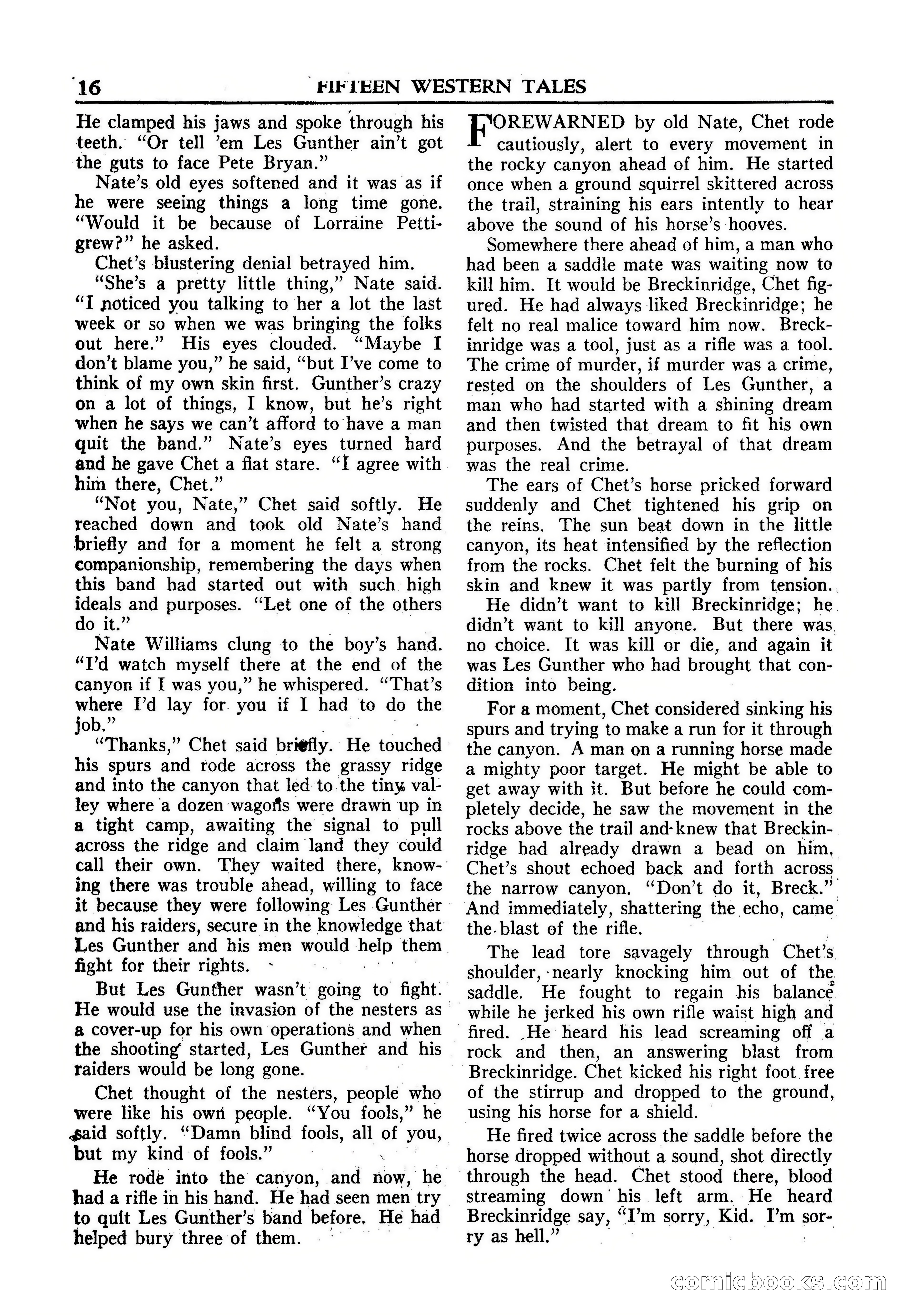 Fifteen Western Tales, January 1953 — page 16 of 116