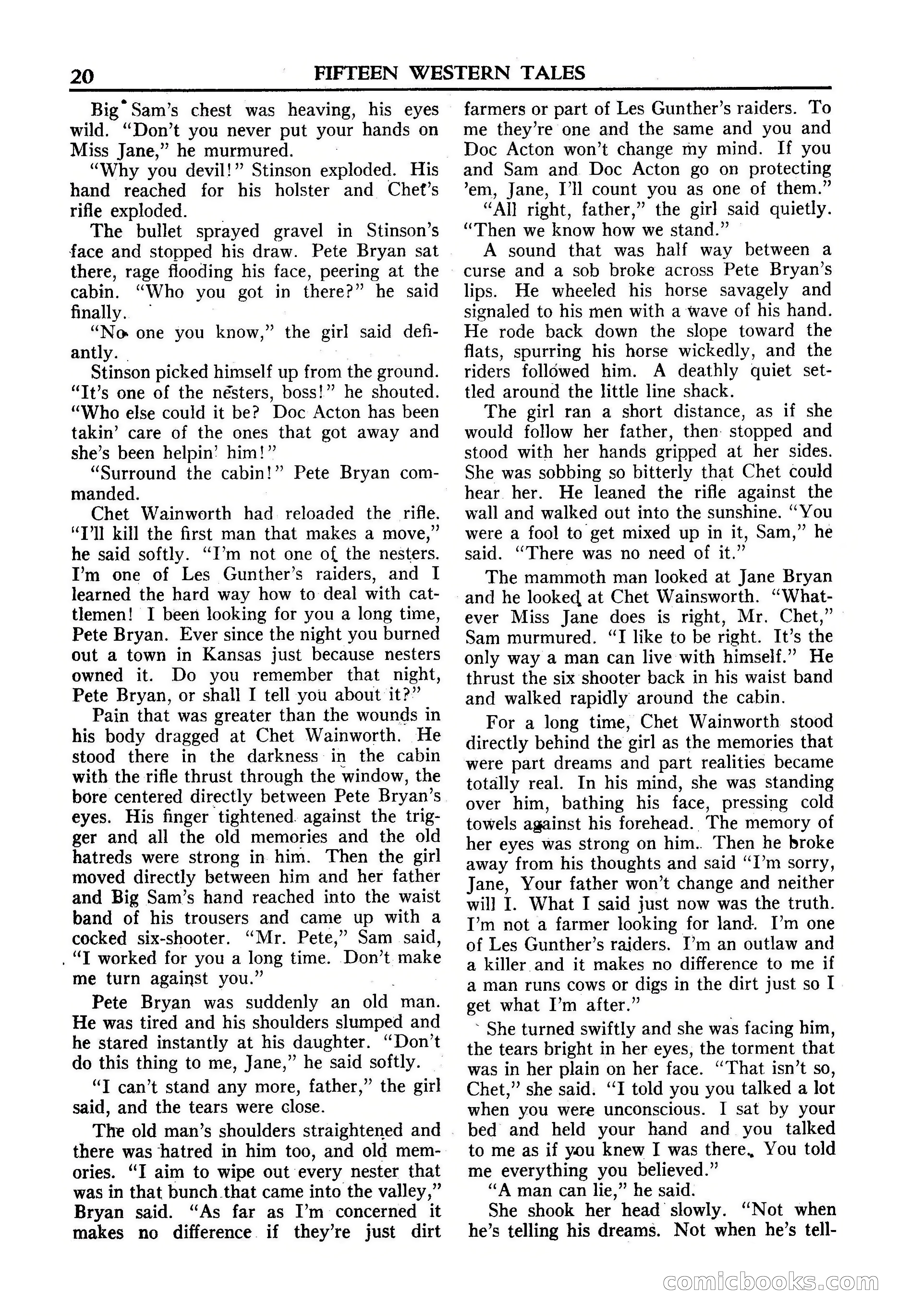 Fifteen Western Tales, January 1953 — page 20 of 116