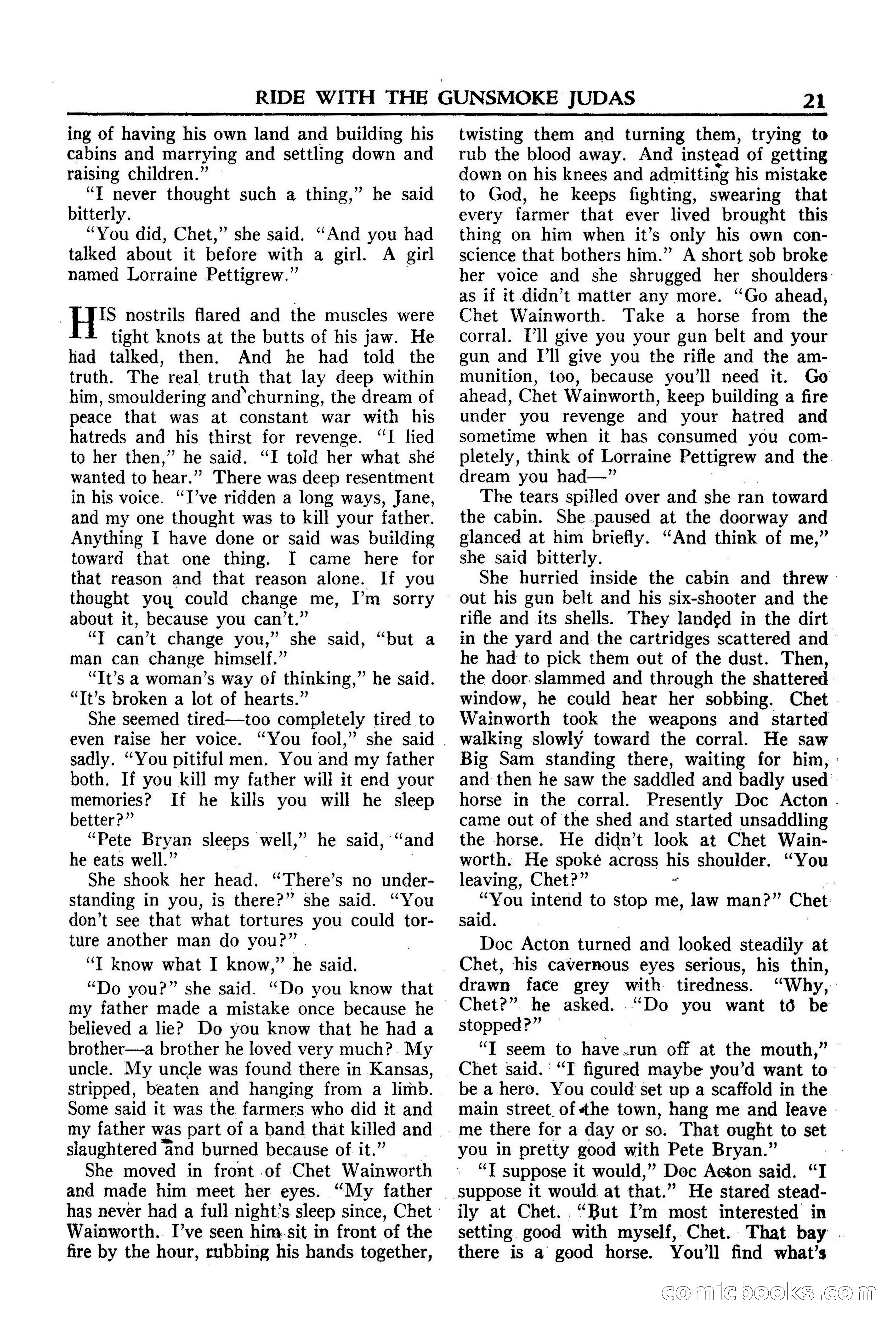 Fifteen Western Tales, January 1953 — page 21 of 116