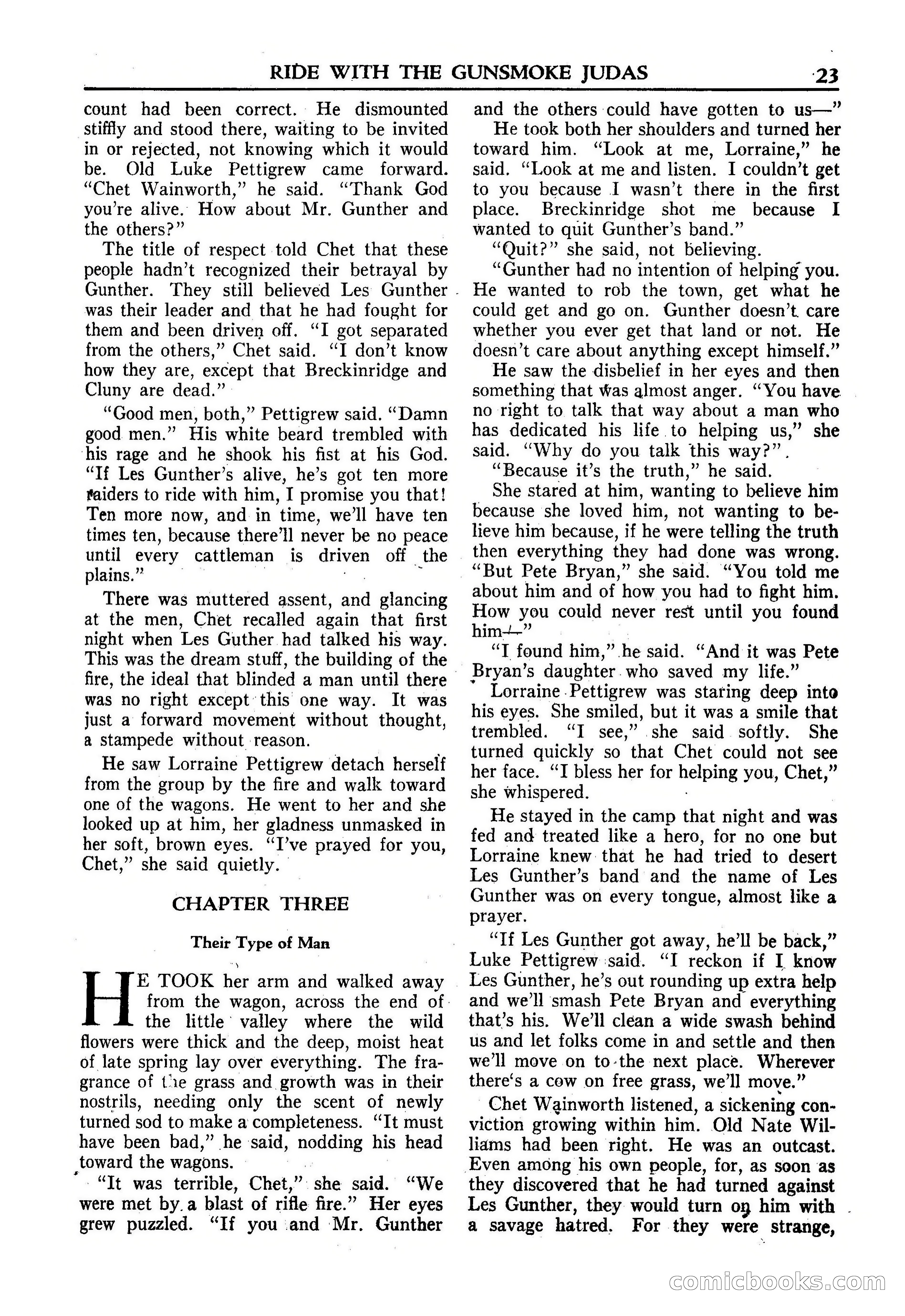 Fifteen Western Tales, January 1953 — page 23 of 116
