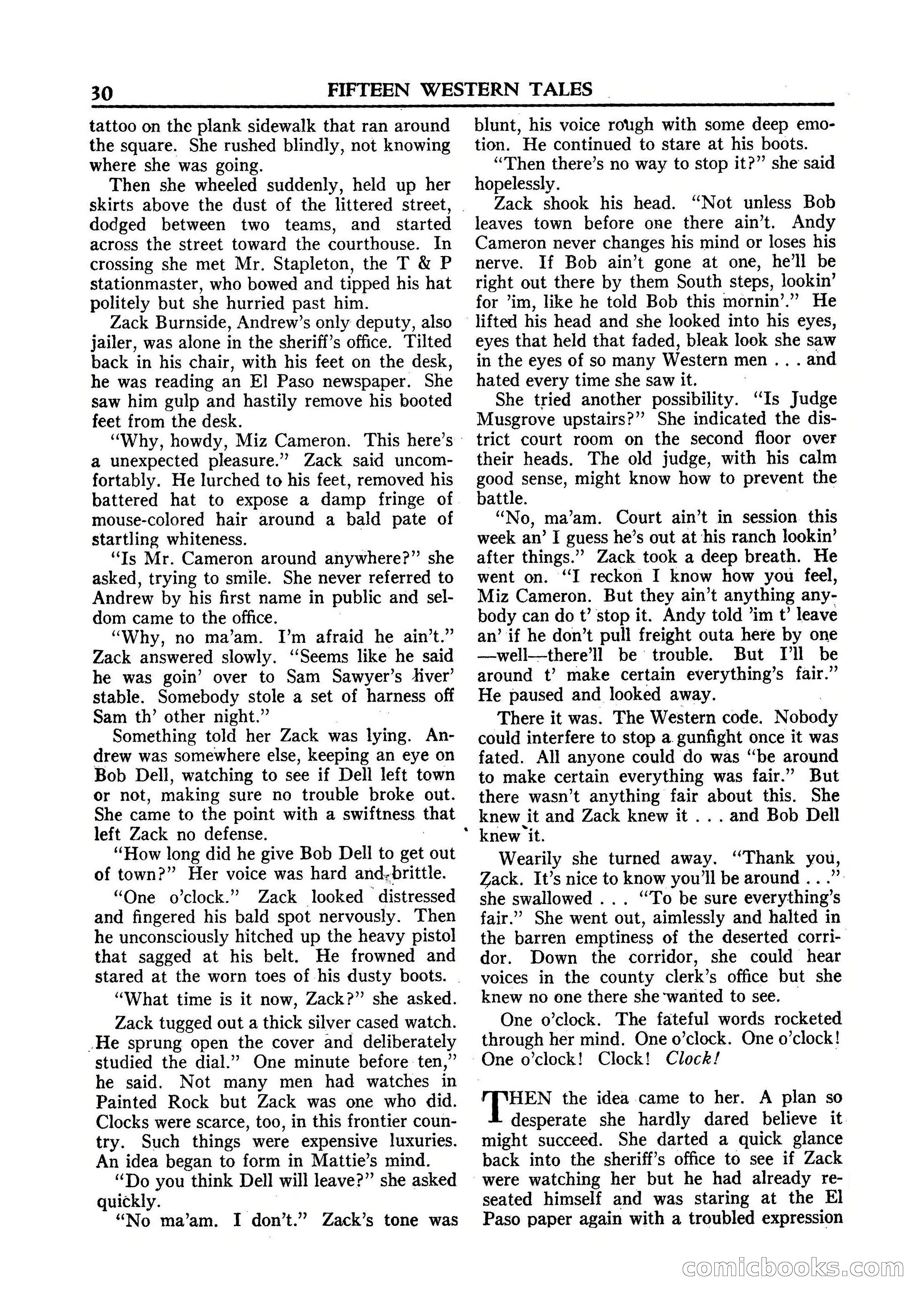Fifteen Western Tales, January 1953 — page 30 of 116